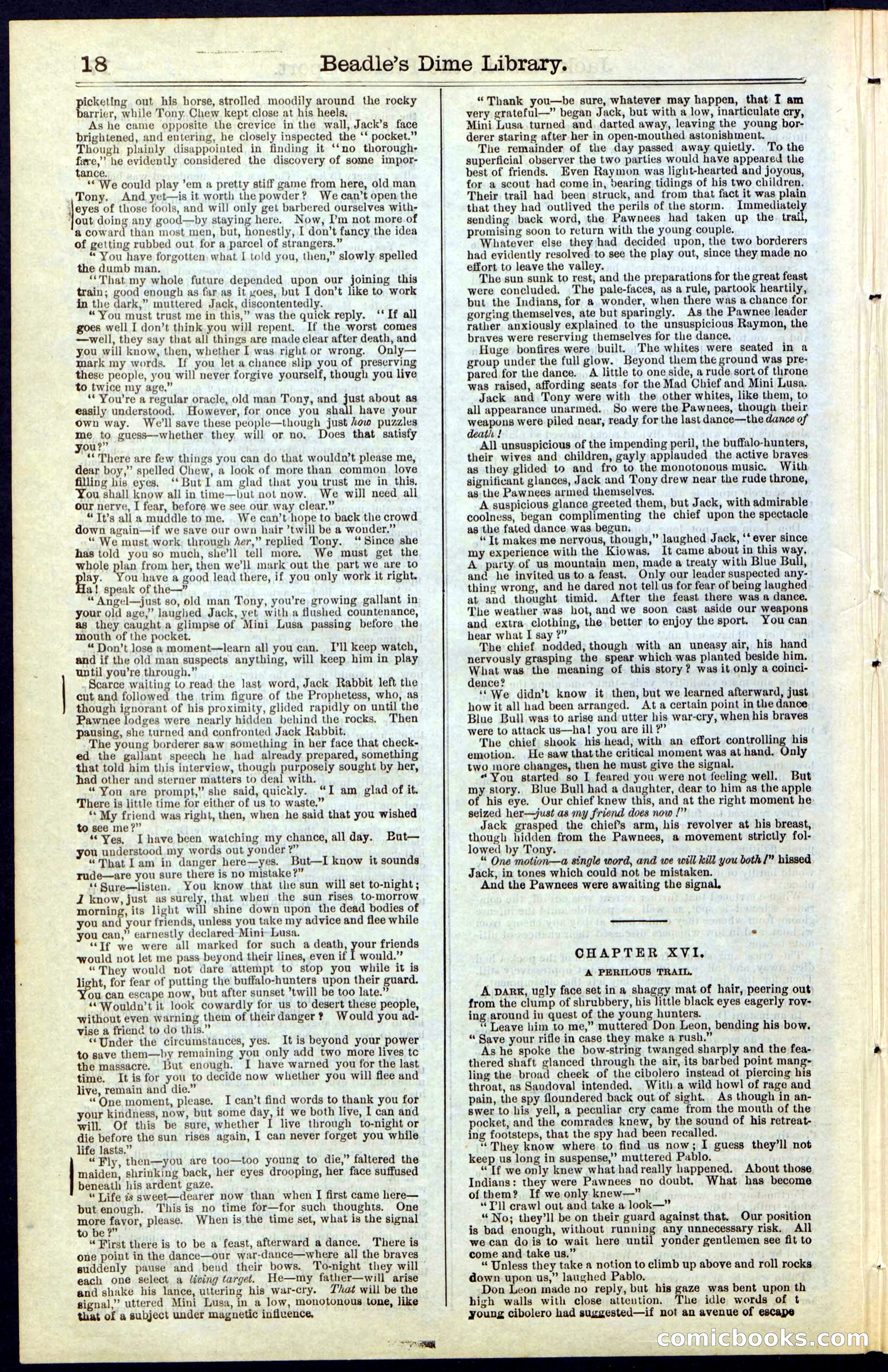 Beadle's New York Dime Library, No. 50 — page 18 of 40