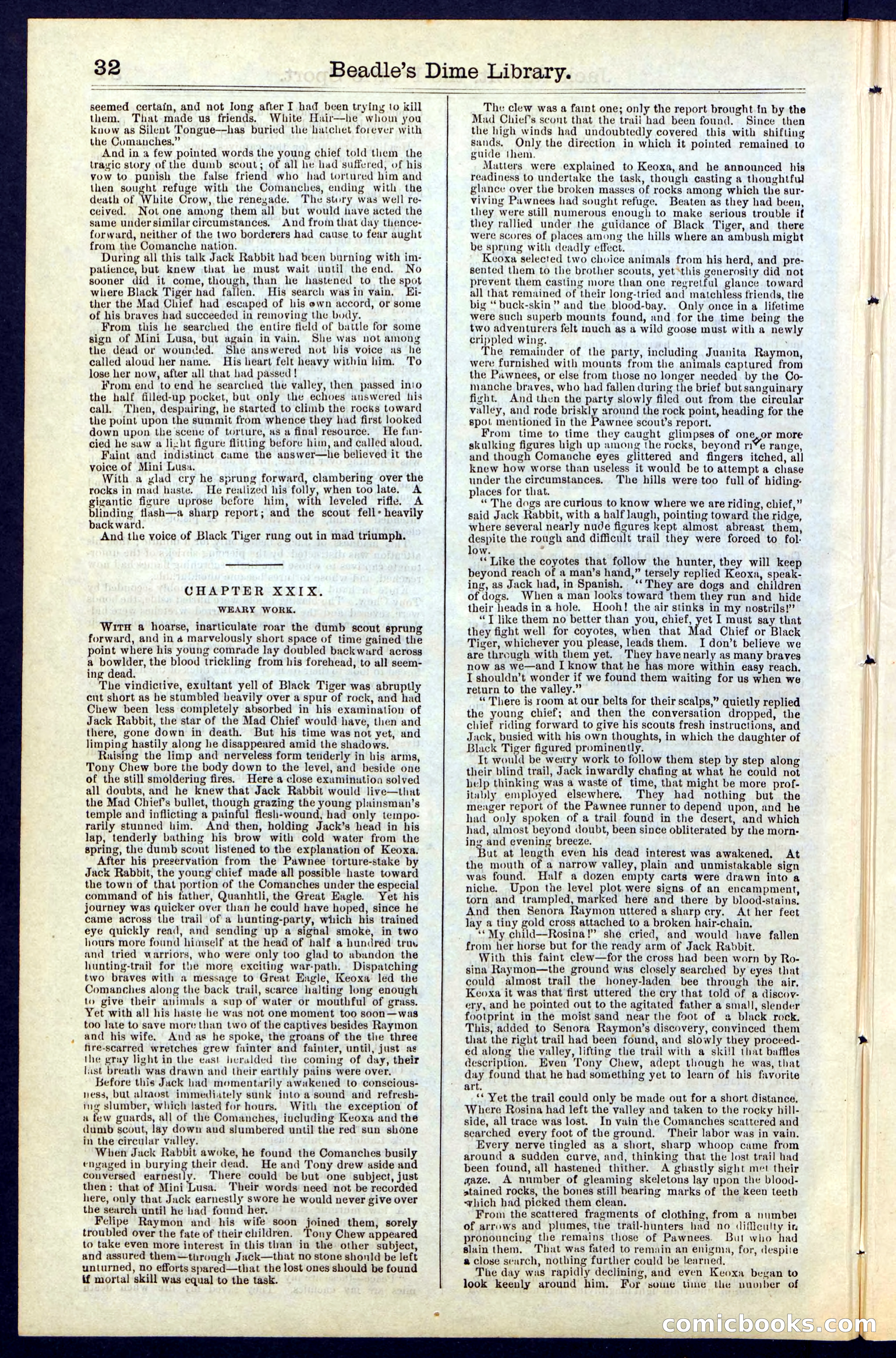 Beadle's New York Dime Library, No. 50 — page 32 of 40