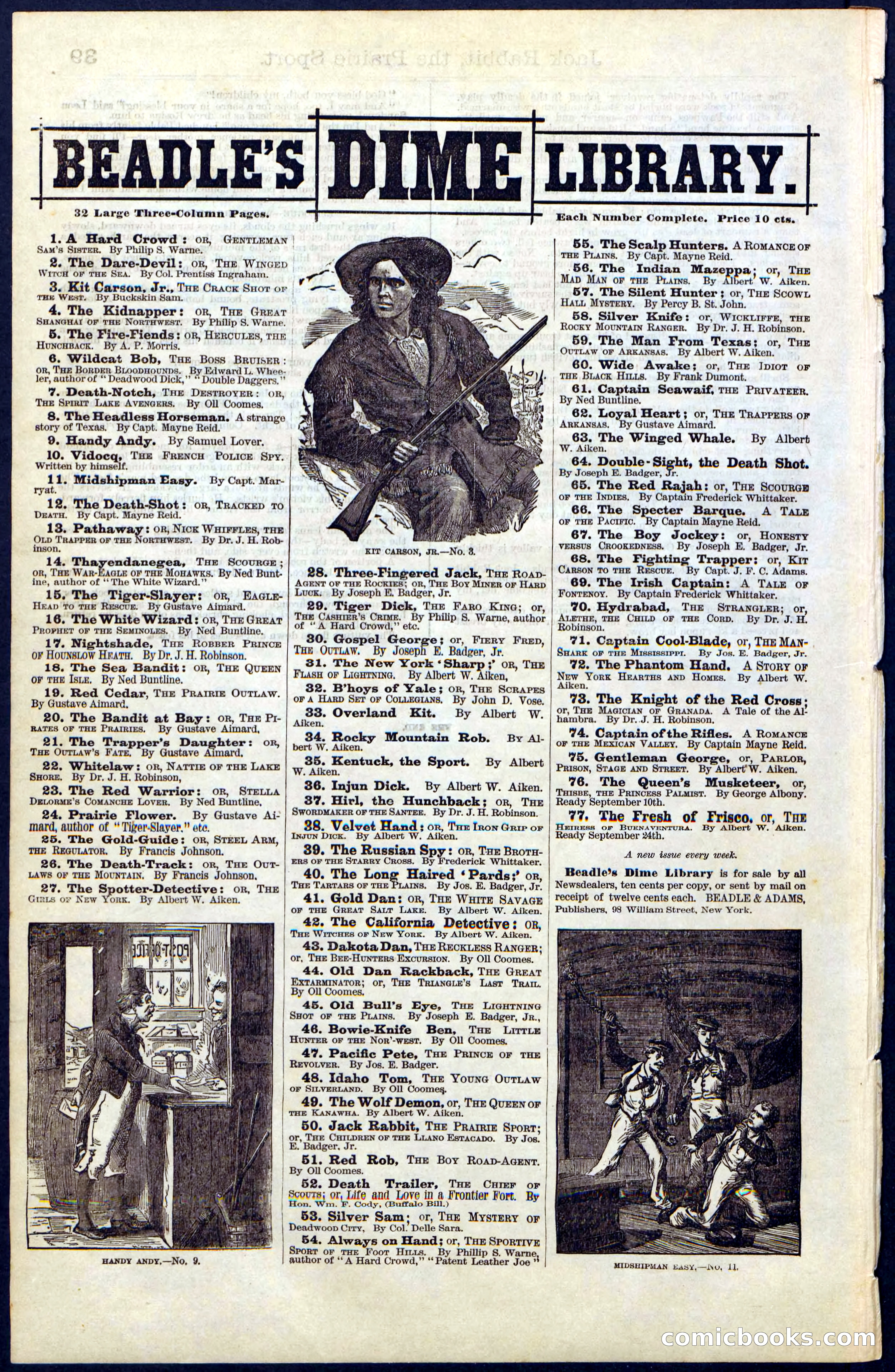 Beadle's New York Dime Library, No. 50 — page 40 of 40