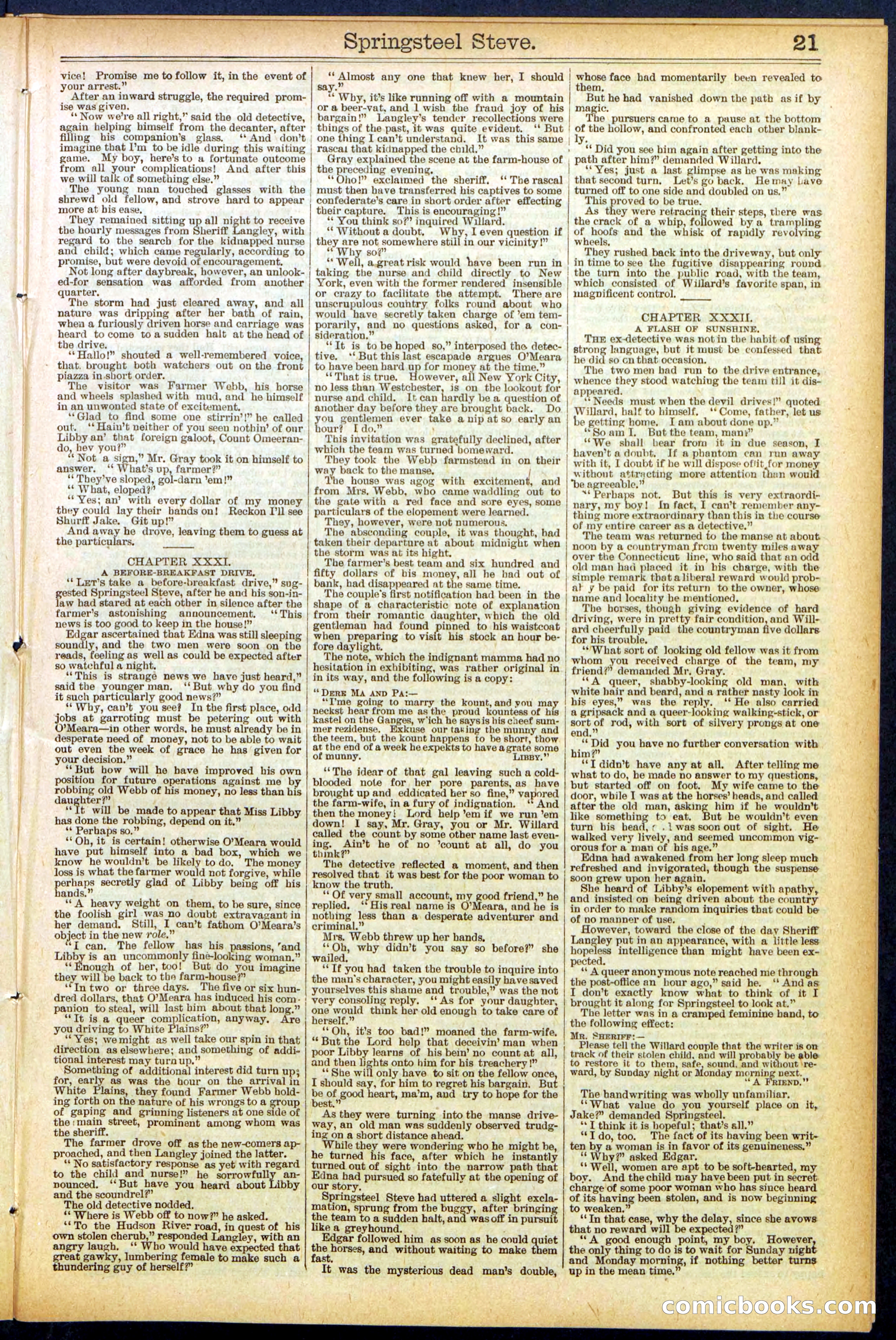 Beadle's New York Dime Library No. 501 — page 21 of 32