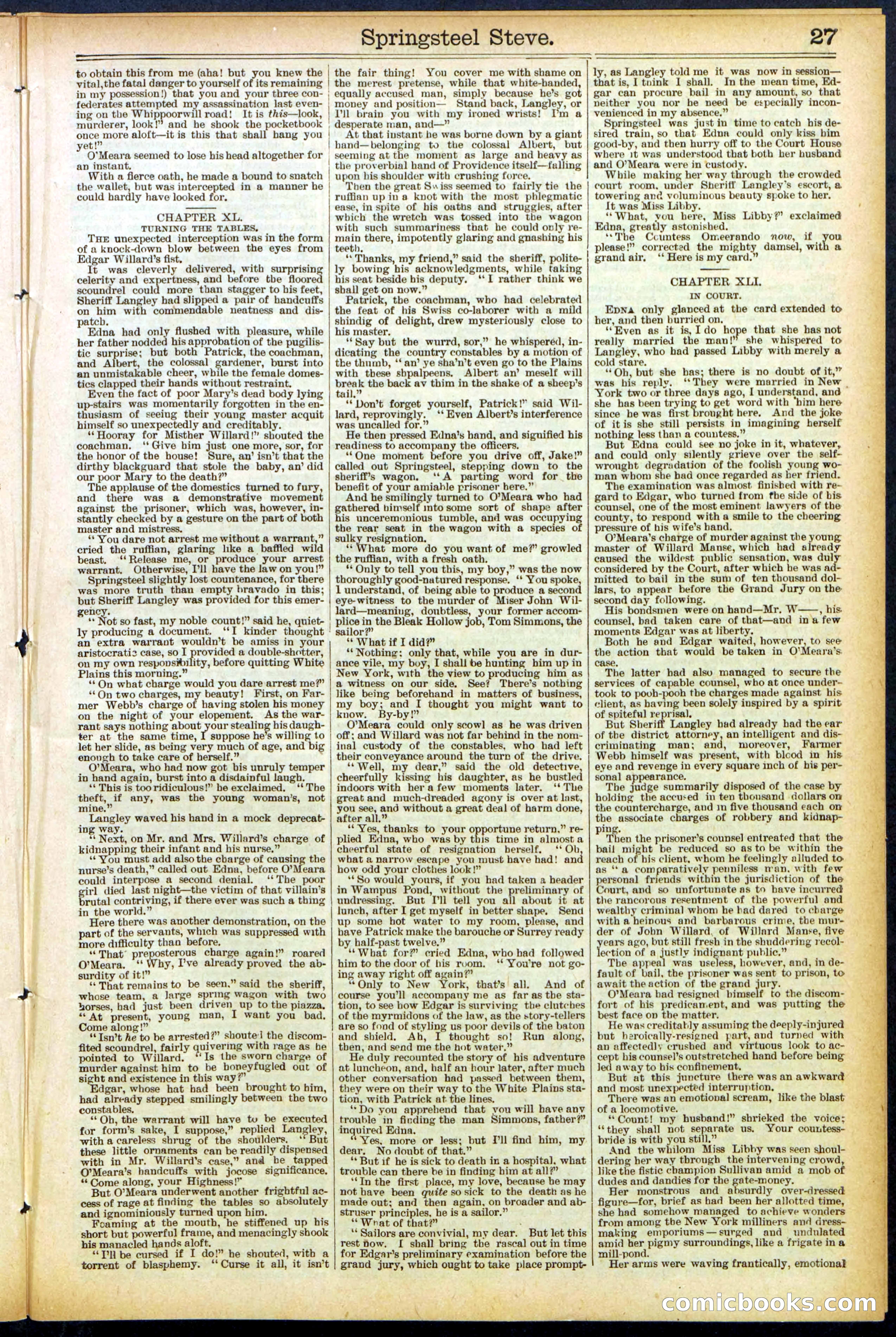 Beadle's New York Dime Library No. 501 — page 27 of 32