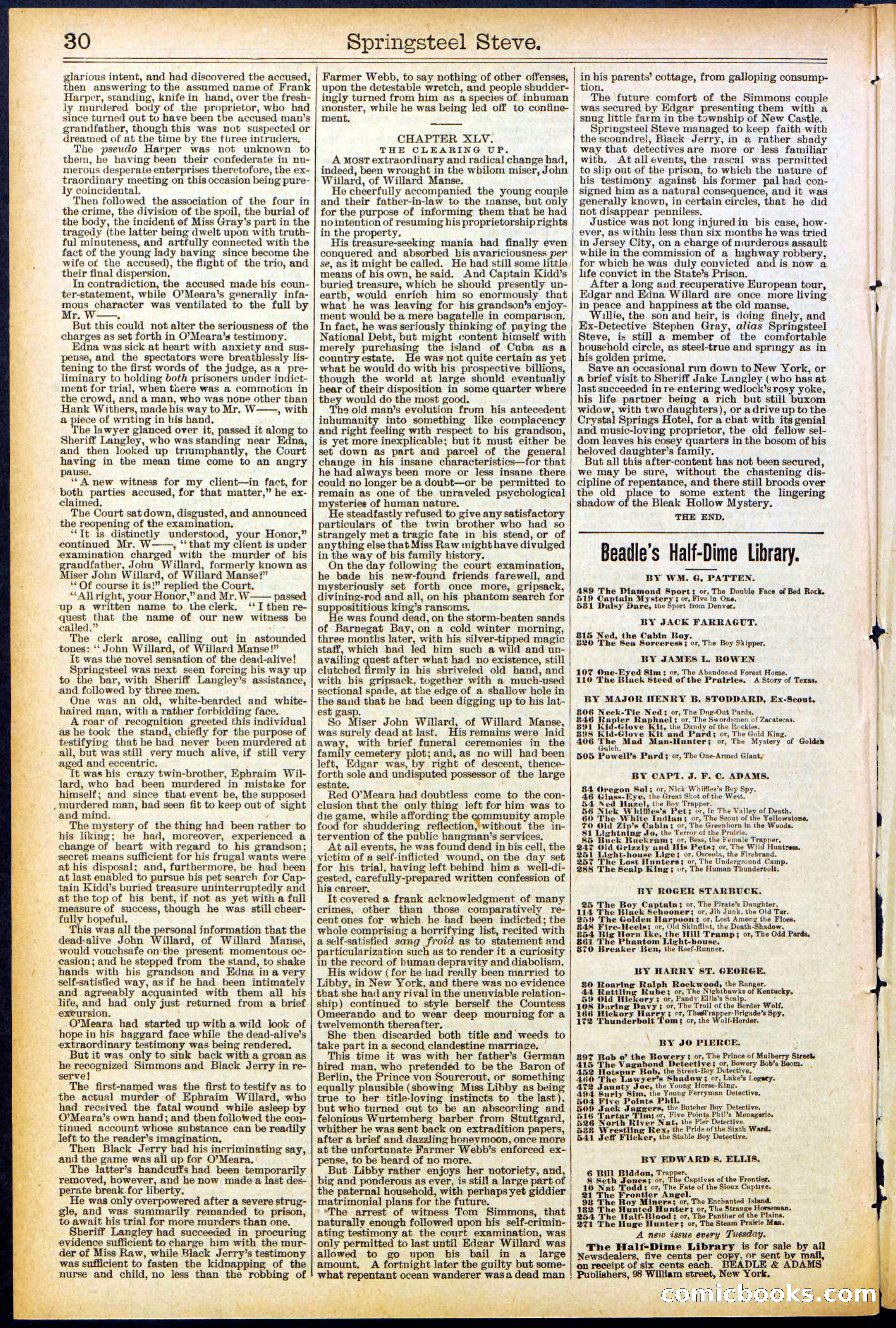 Beadle's New York Dime Library No. 501 — page 30 of 32