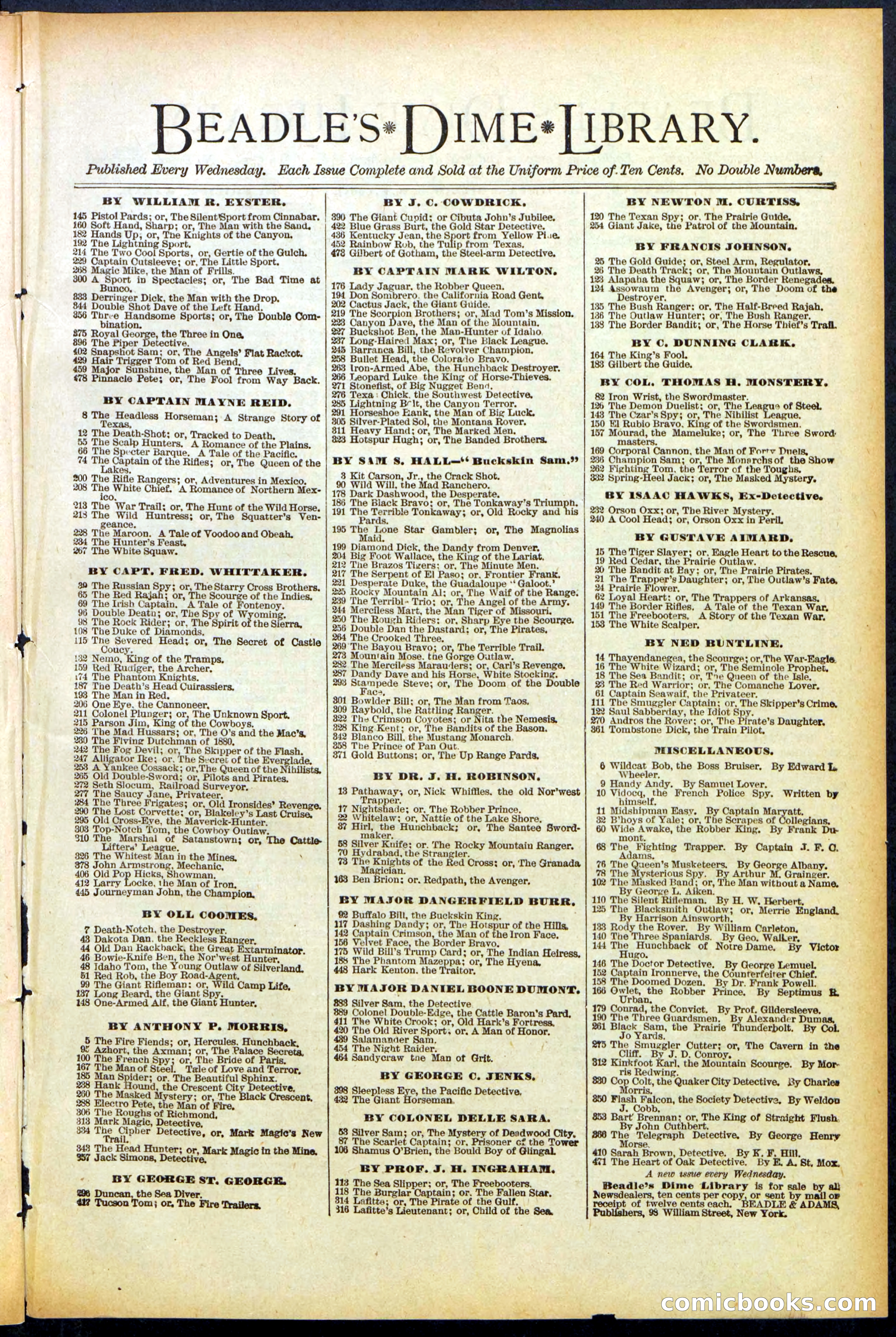 Beadle's New York Dime Library No. 501 — page 31 of 32