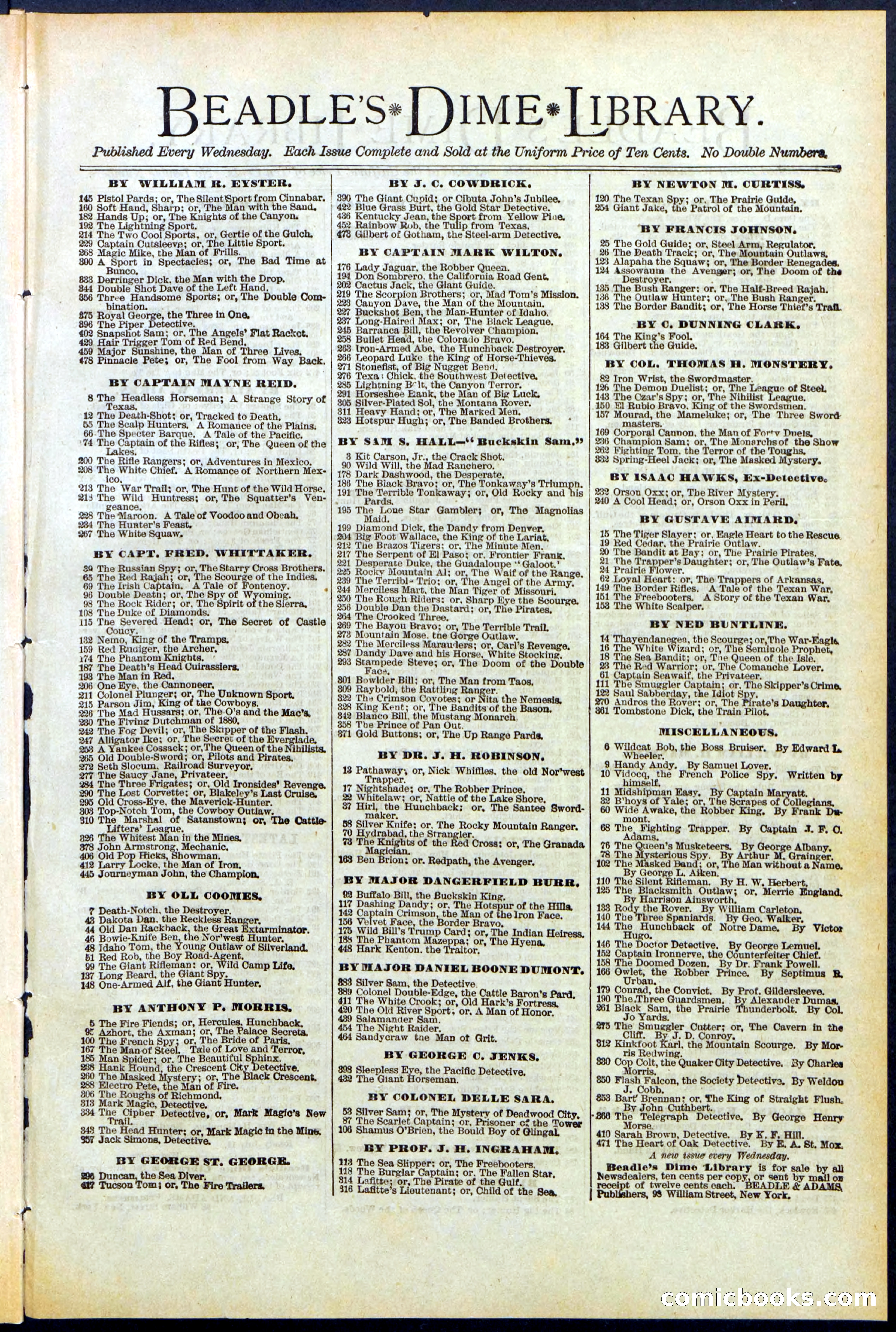 Beadle's New York Dime Library, No. 503 — page 31 of 32