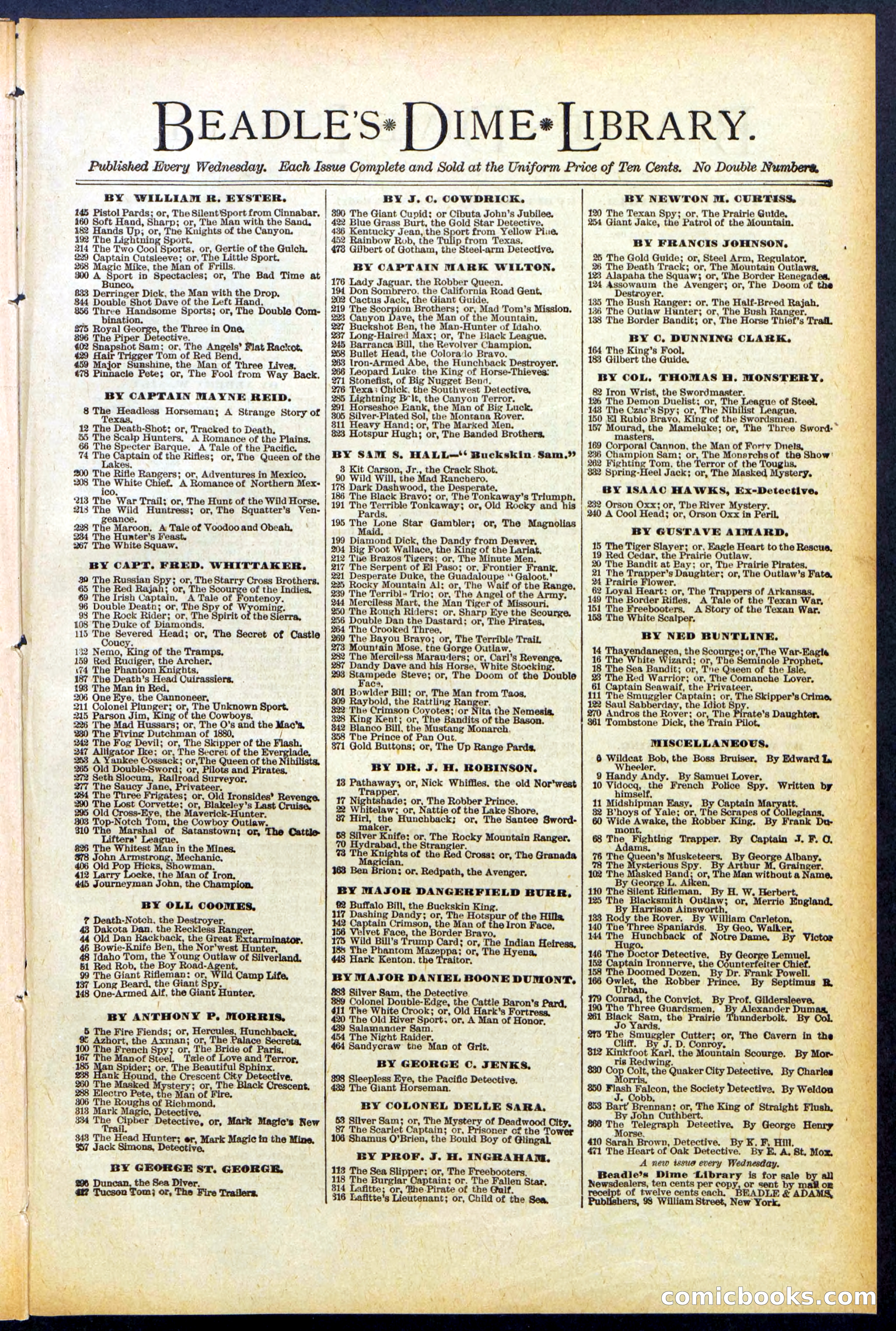 Beadle's New York Dime Library No. 504 — page 31 of 32