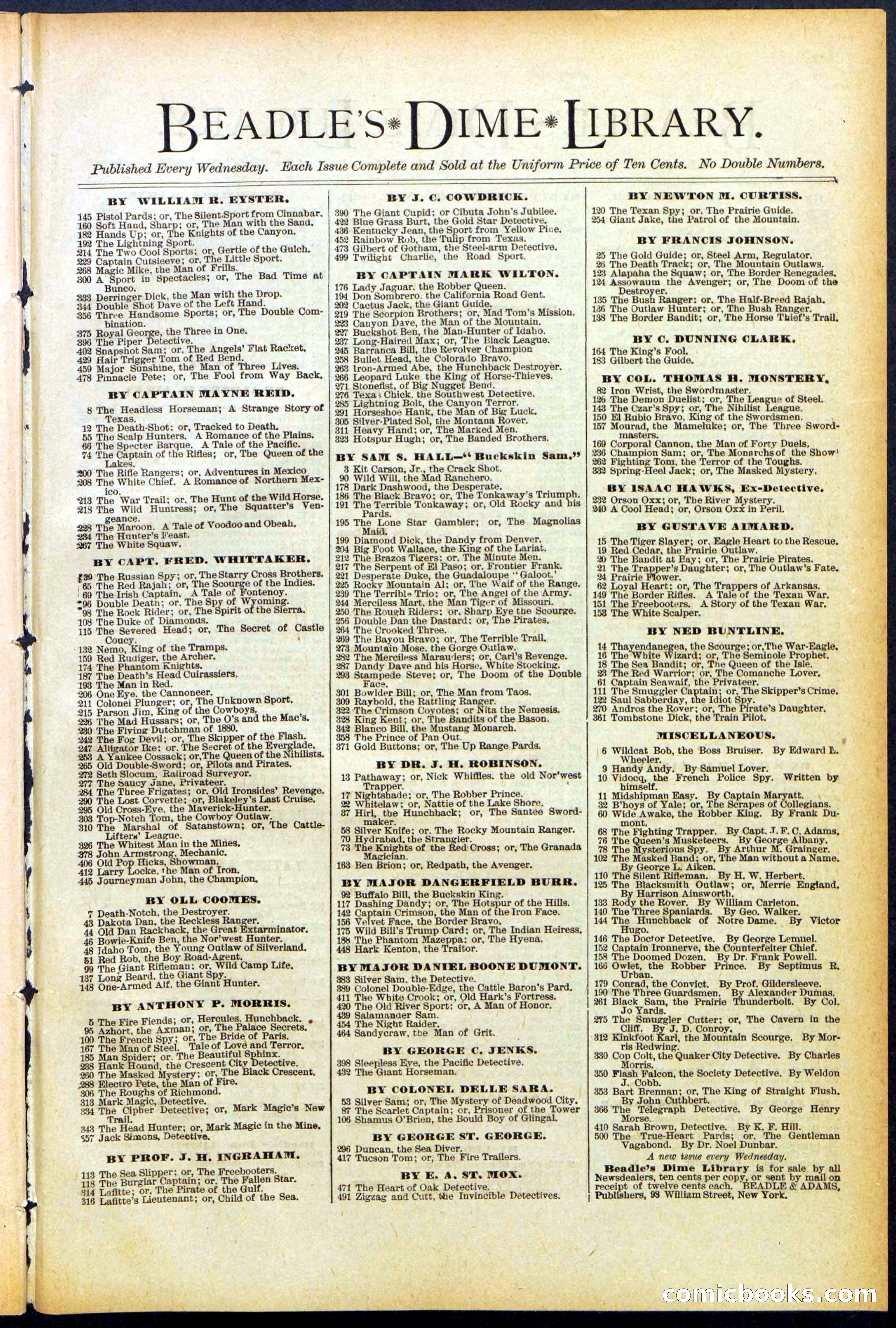 Beadle's New York Dime Library No. 505 — page 31 of 32
