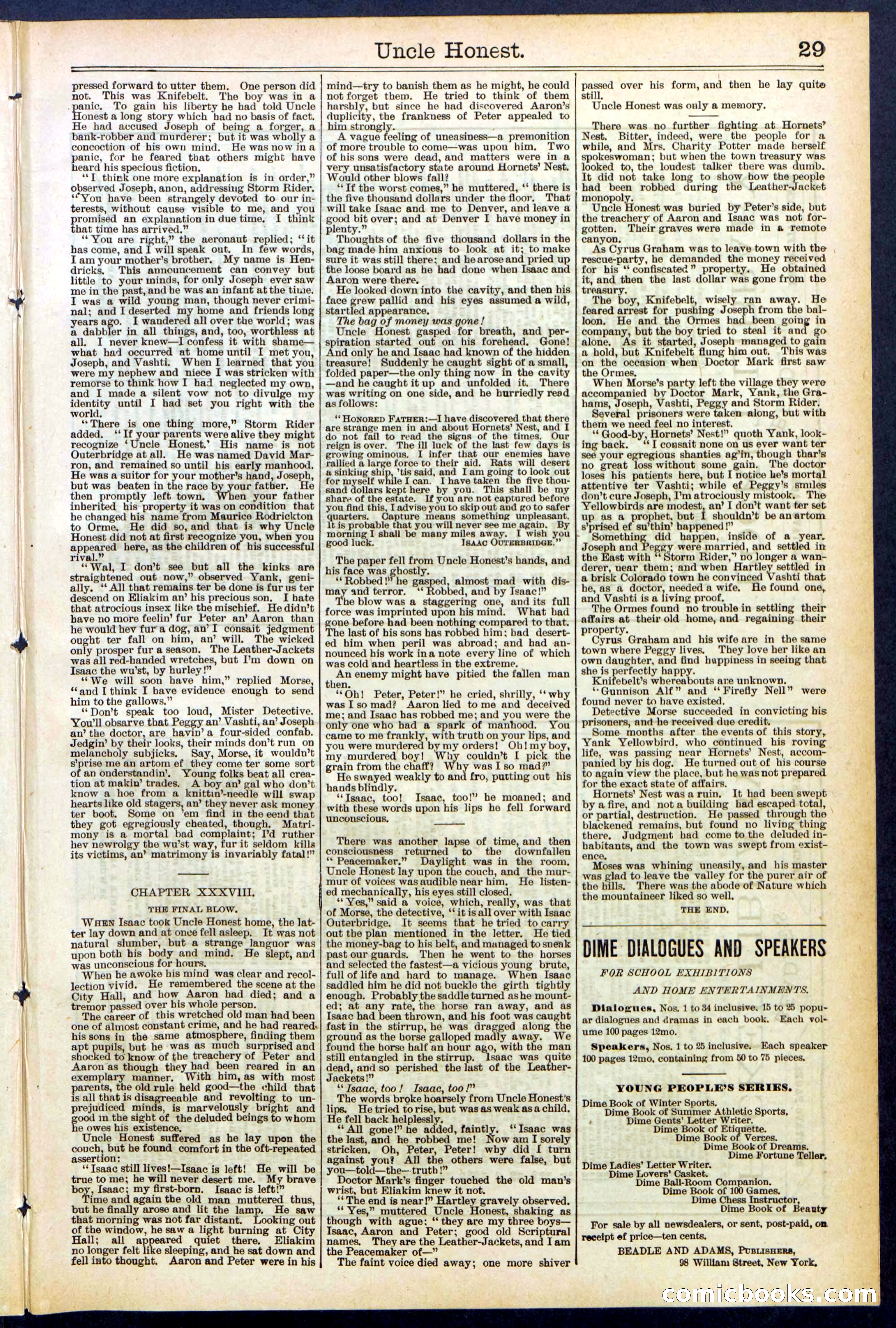Beadle's New York Dime Library, No. 506 — page 29 of 32