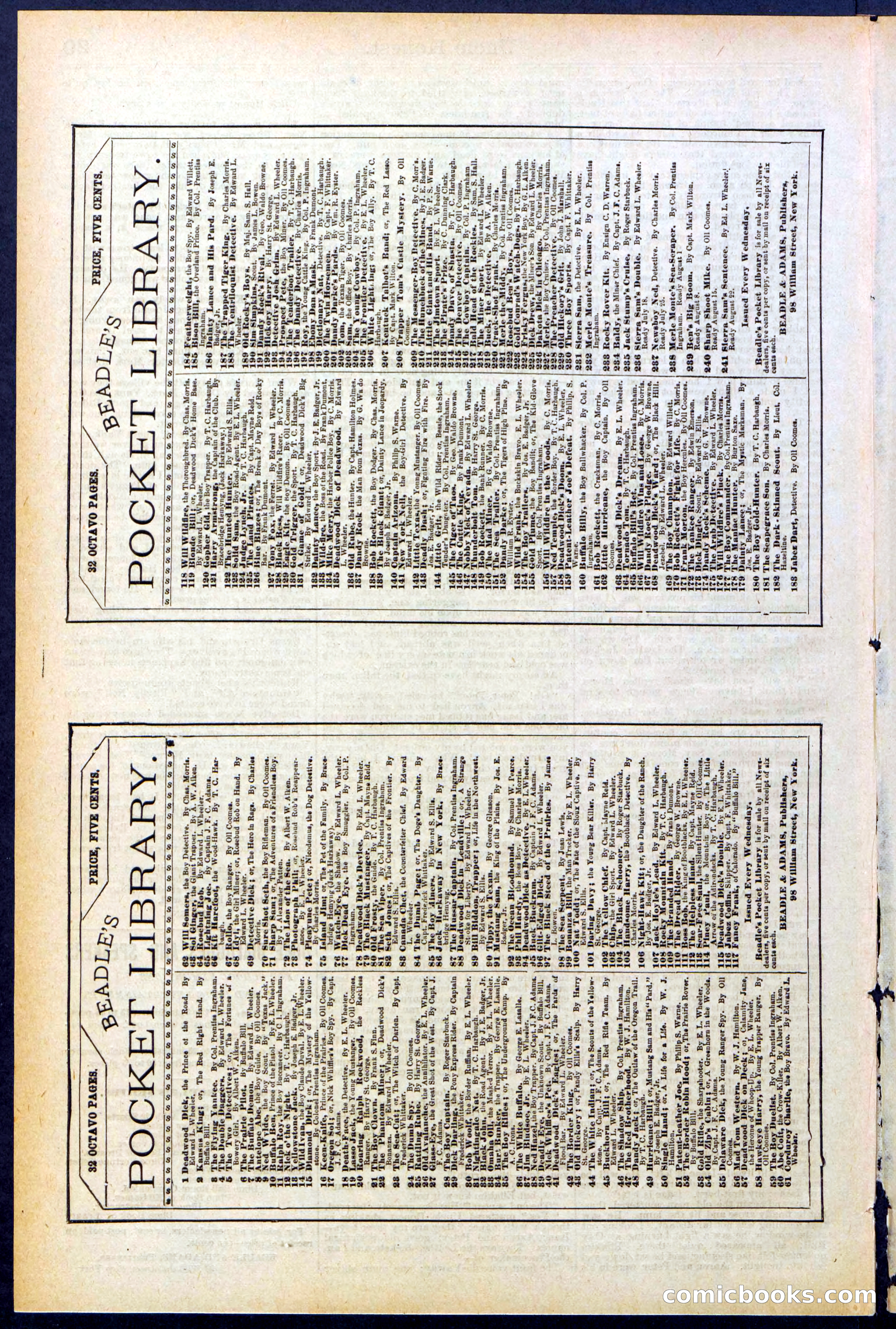 Beadle's New York Dime Library, No. 506 — page 30 of 32