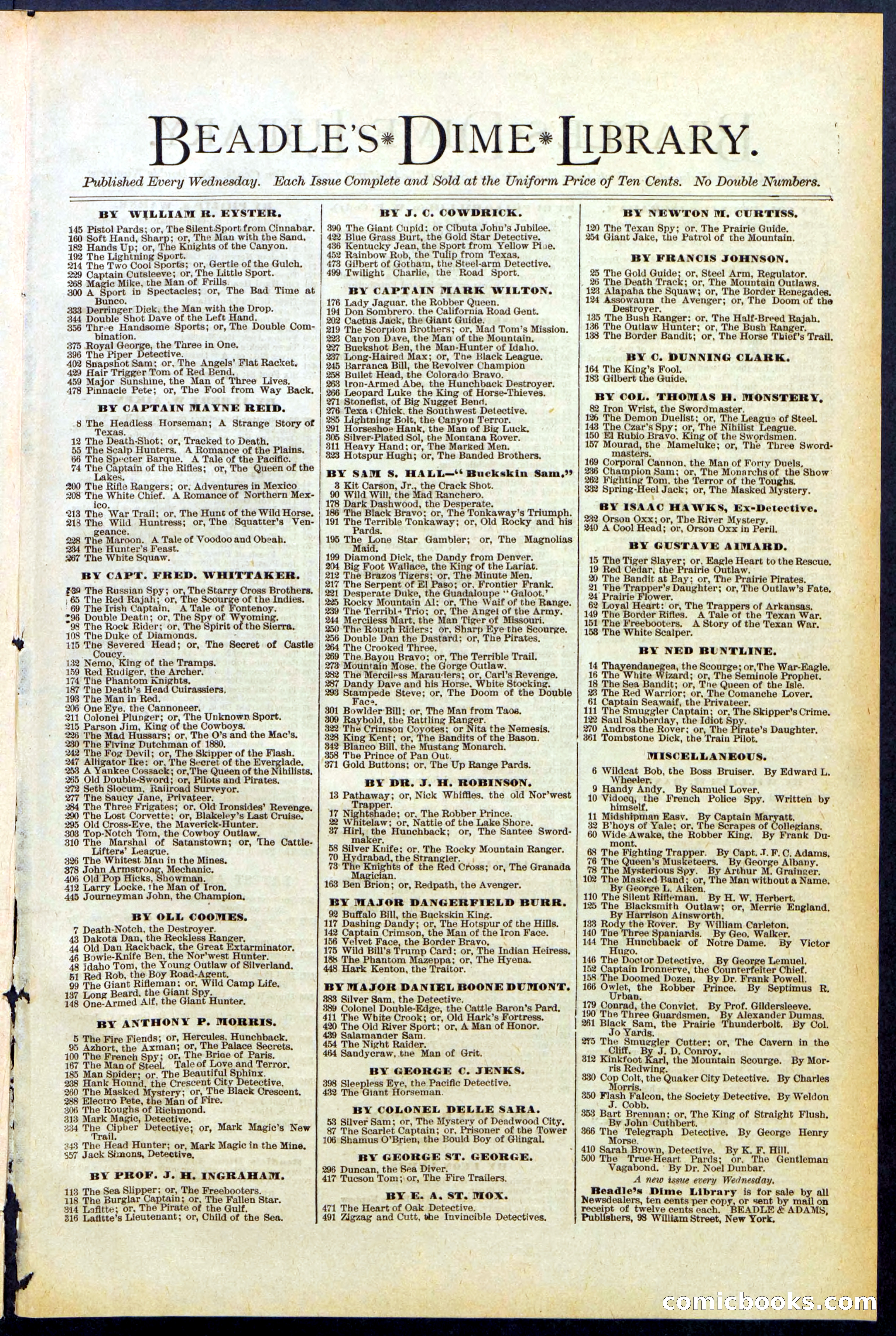 Beadle's New York Dime Library, No. 506 — page 31 of 32