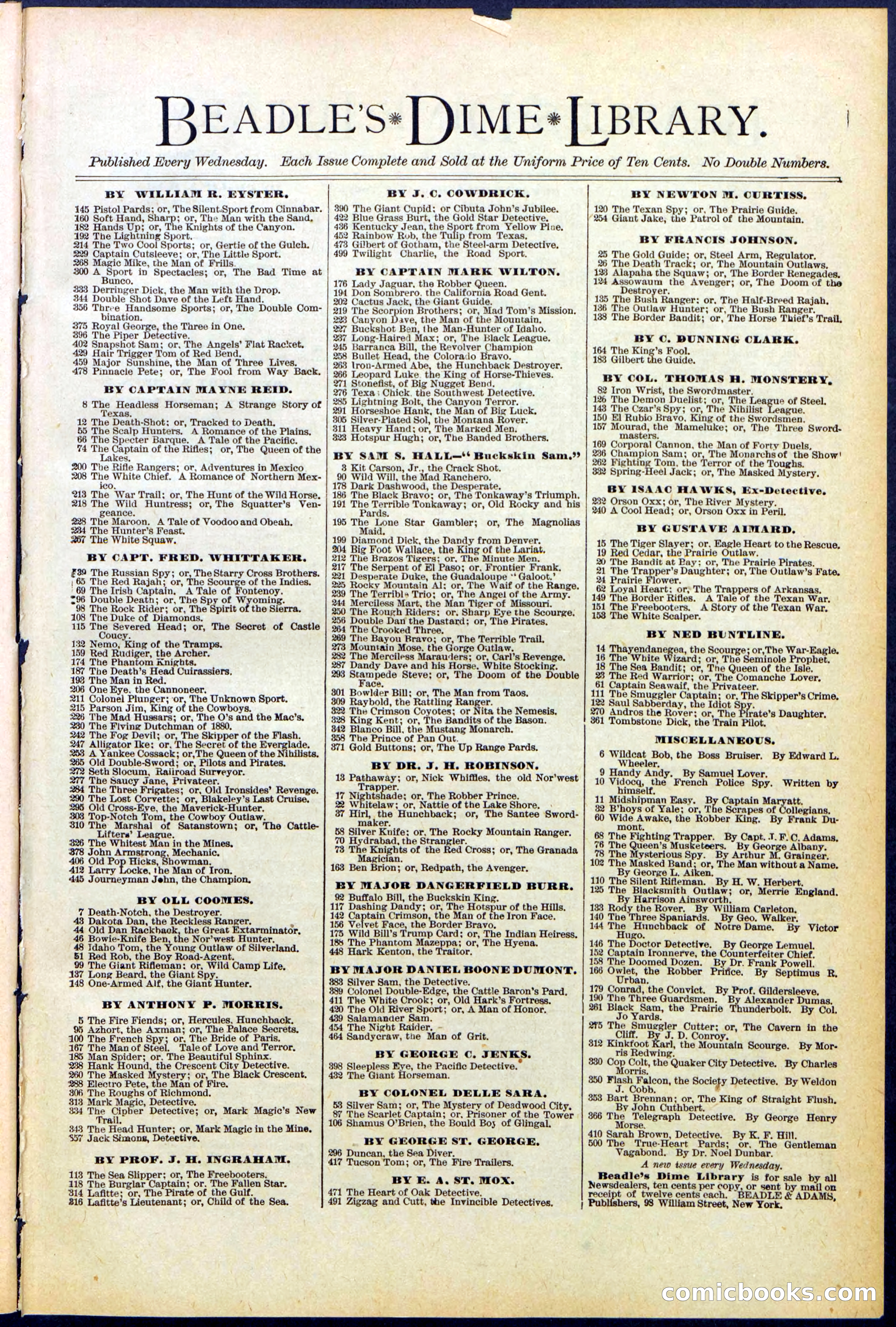 Beadle's New York Dime Library, No. 508 — page 31 of 32