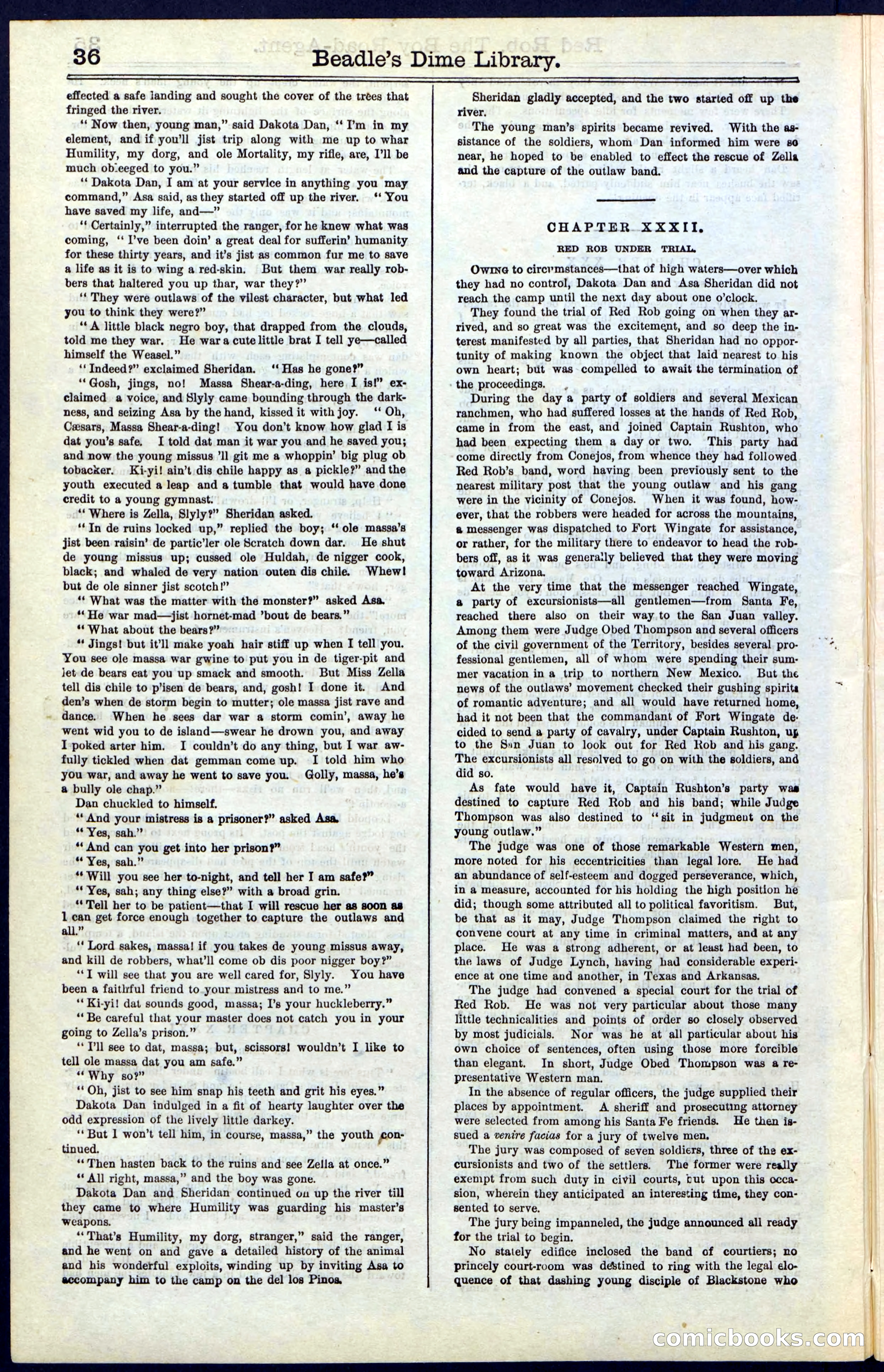 Beadle's Dime Library No. 51: Red Rob, The Boy Road-Agent — page 36 of 44