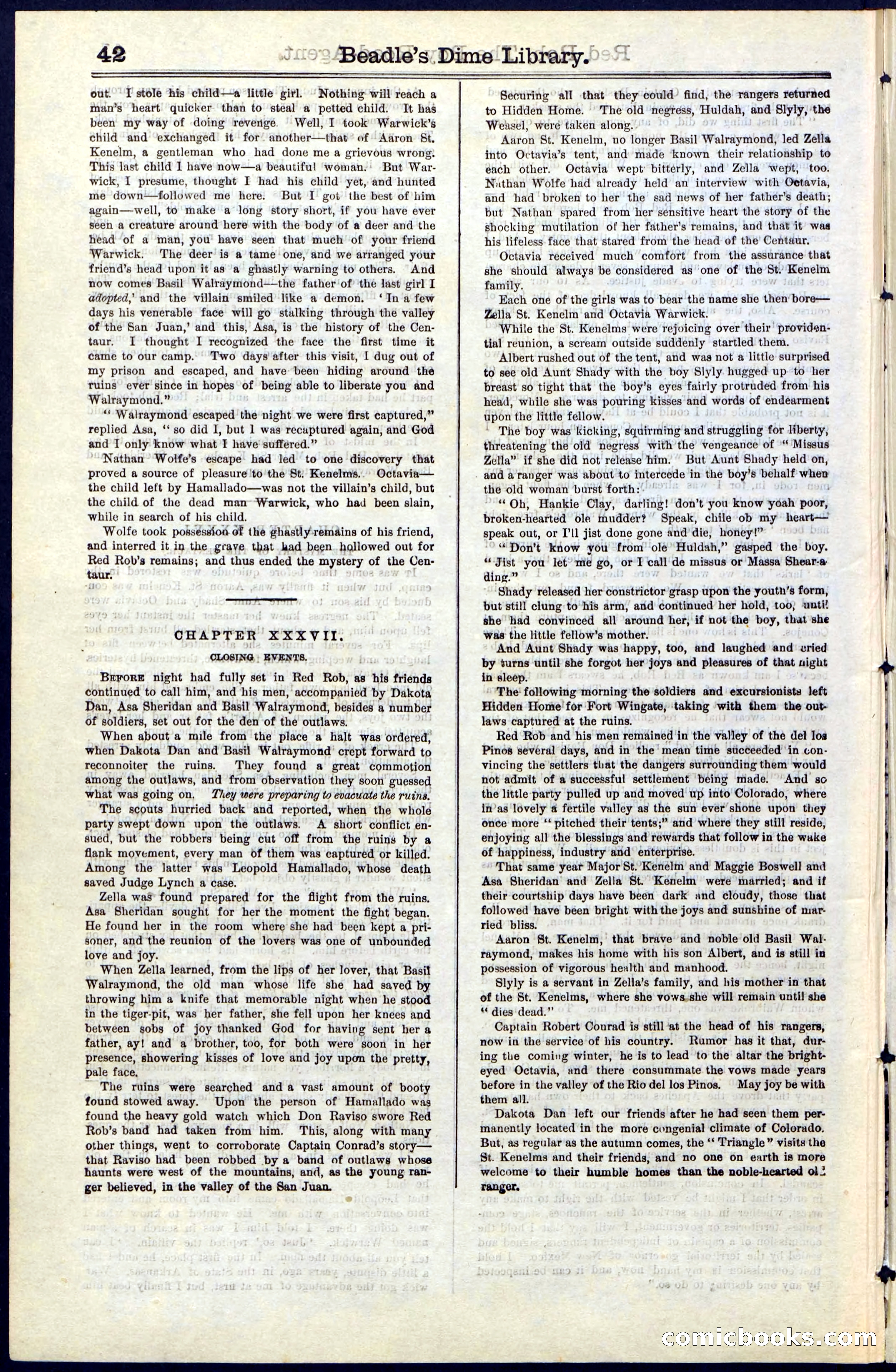Beadle's Dime Library No. 51: Red Rob, The Boy Road-Agent — page 42 of 44