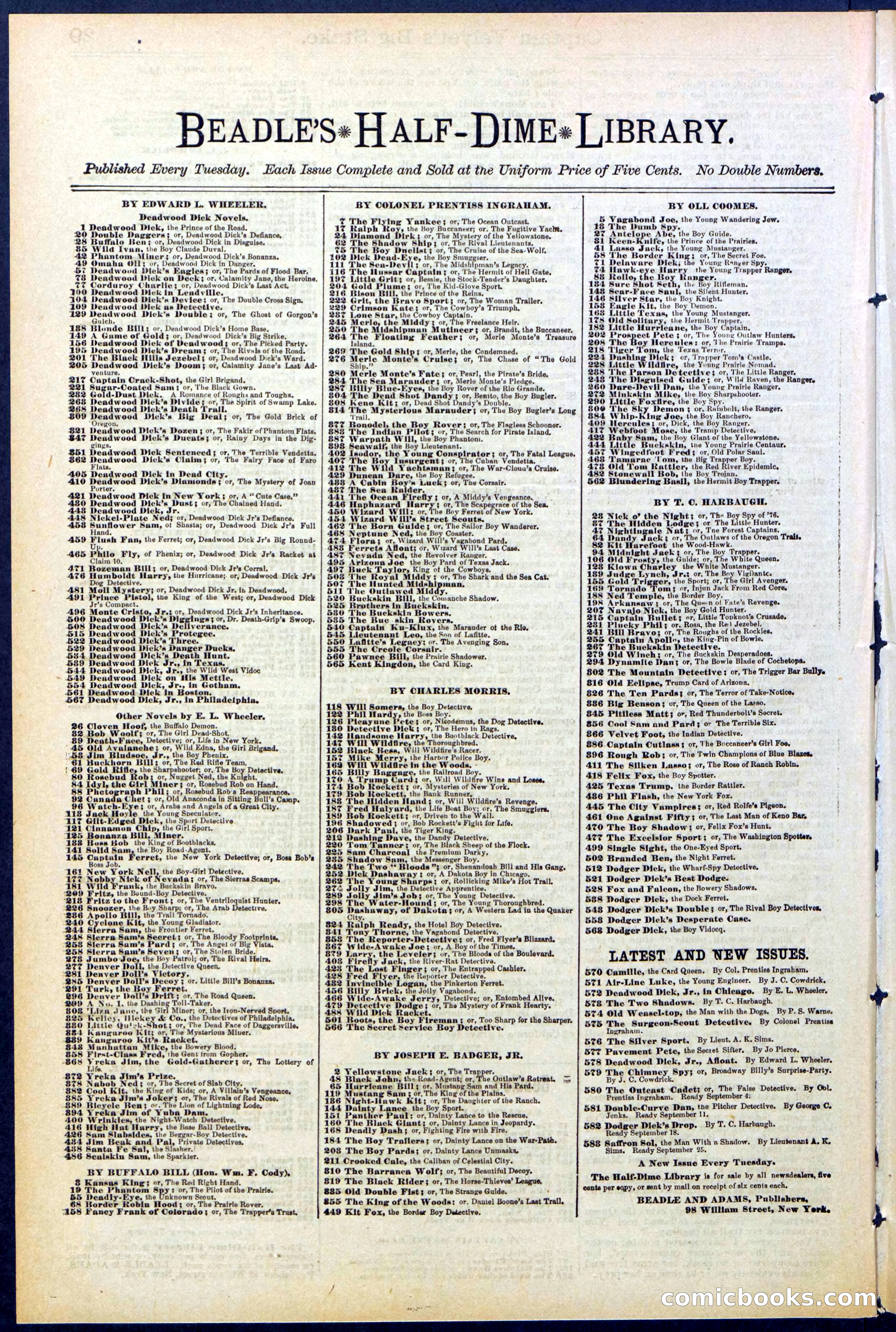 Beadle's New York Dime Library, No. 512 — page 30 of 32