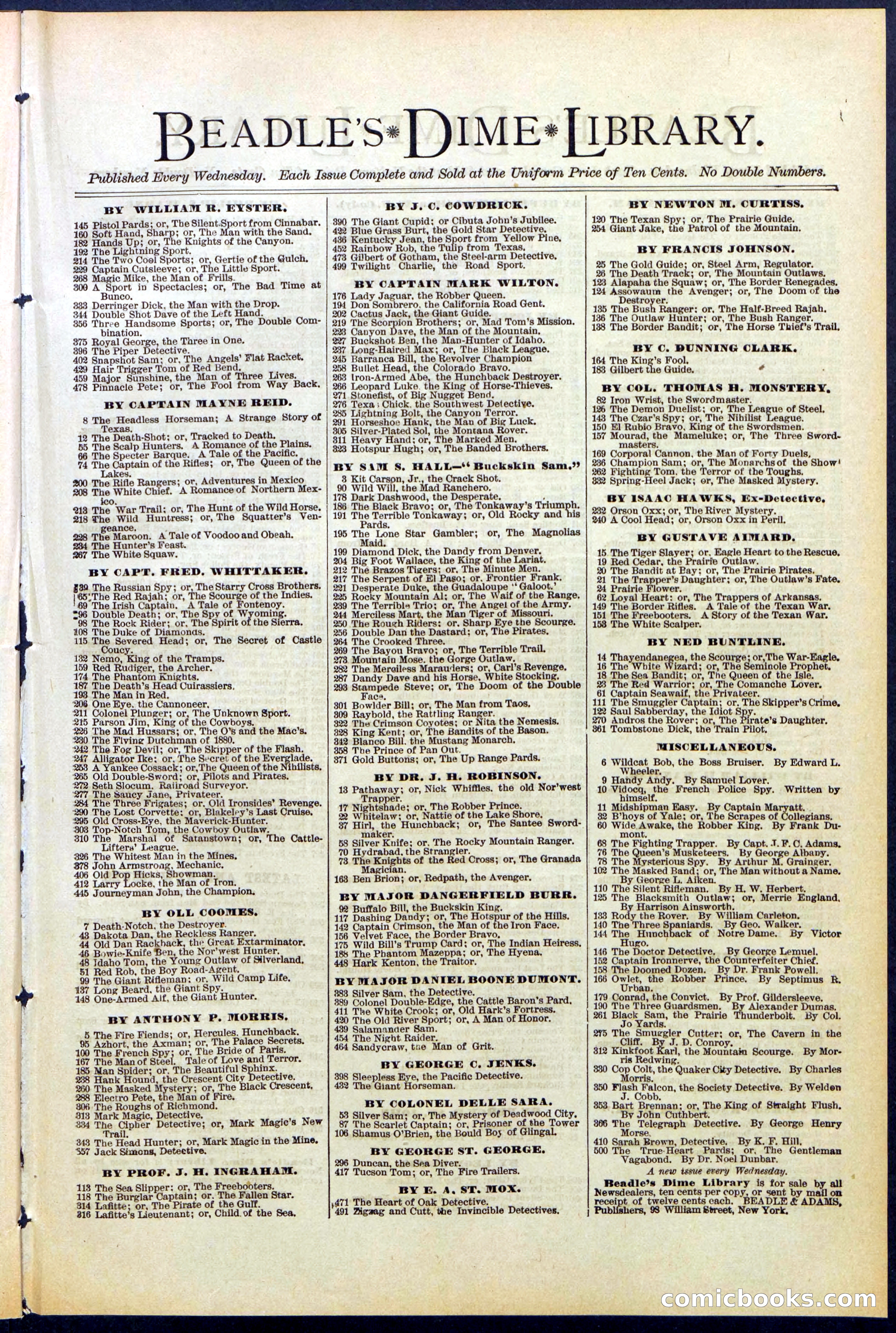 Beadle's New York Dime Library, No. 512 — page 31 of 32