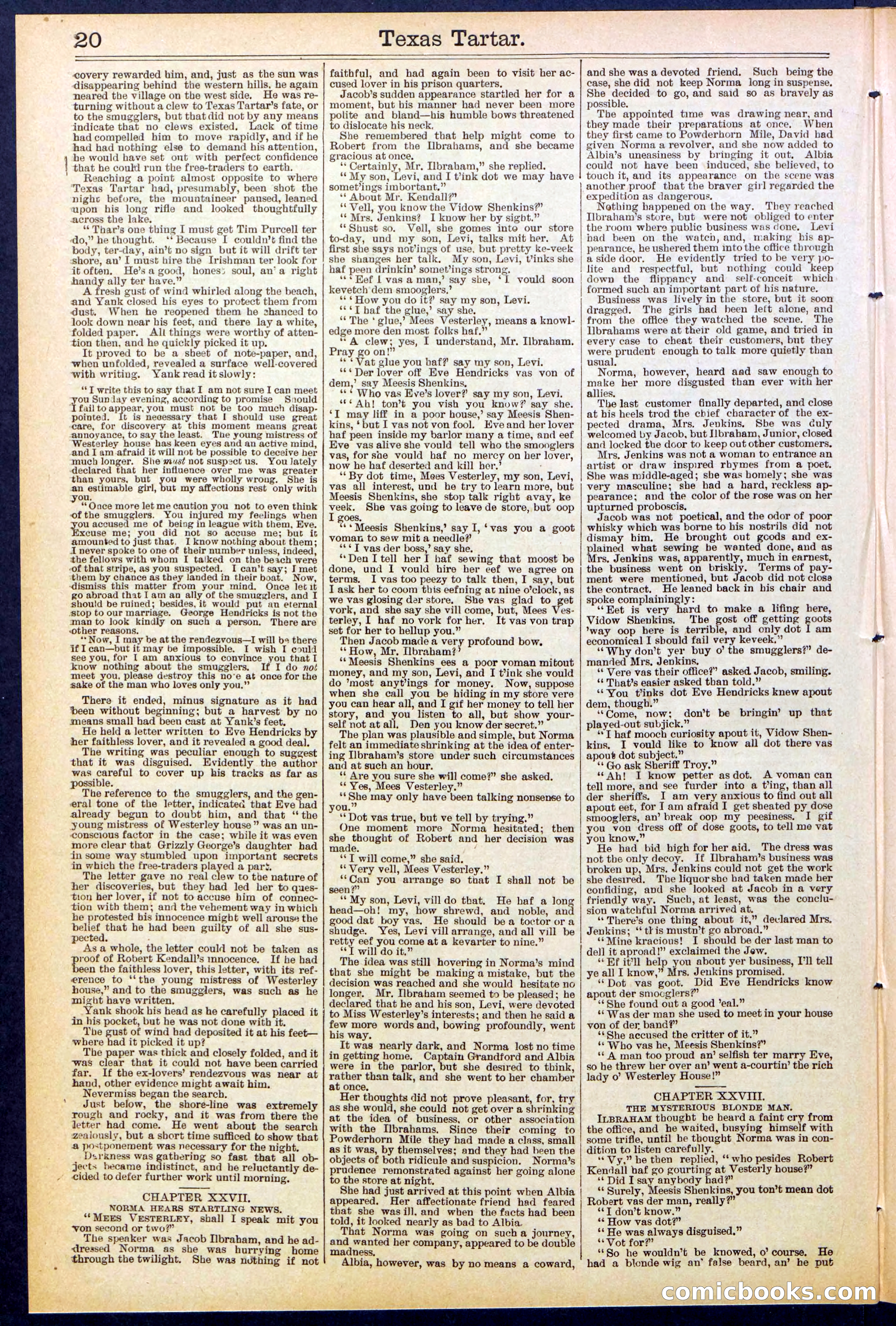 Beadle's New York Dime Library No. 513 — page 20 of 32