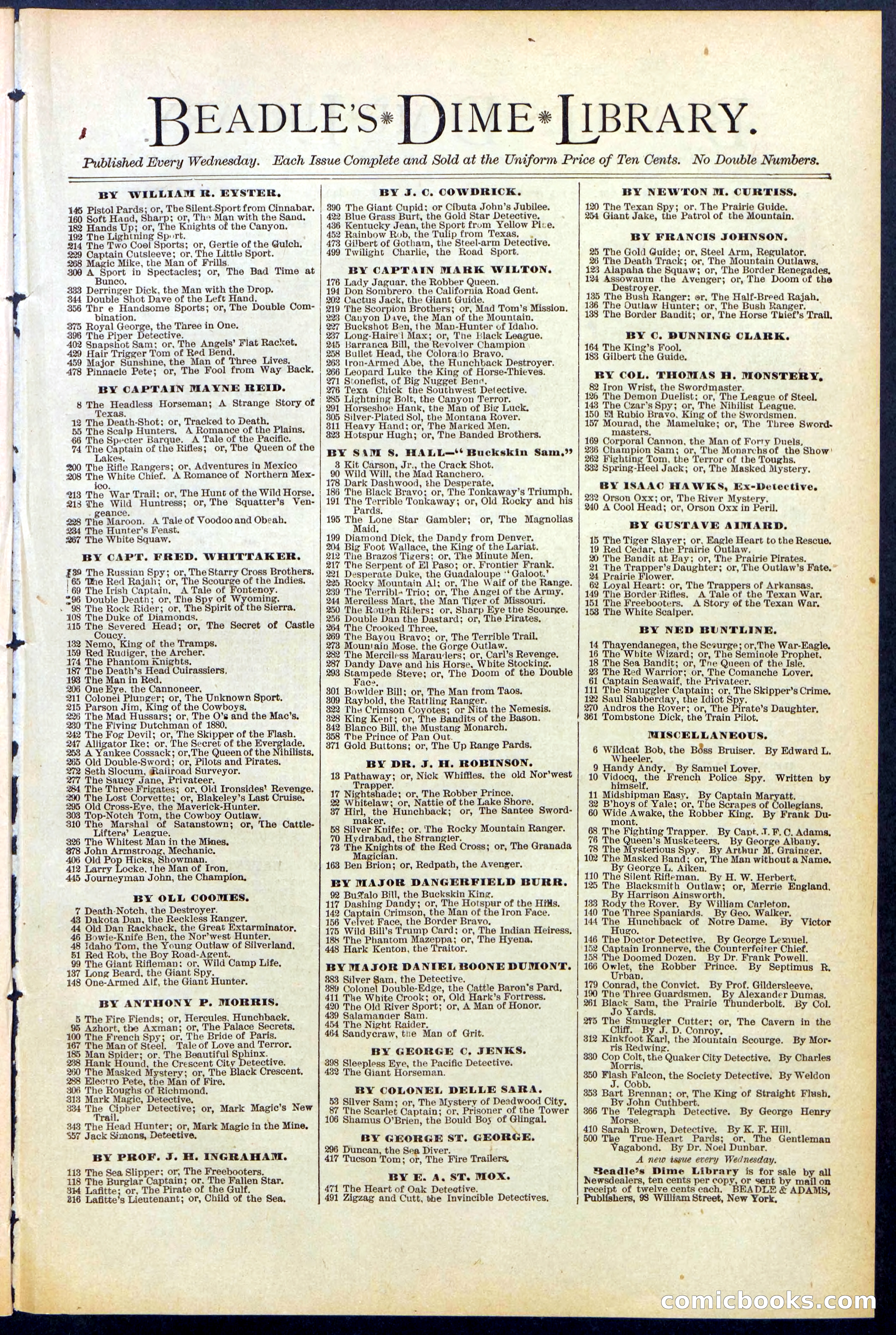 Beadle's New York Dime Library No. 513 — page 31 of 32
