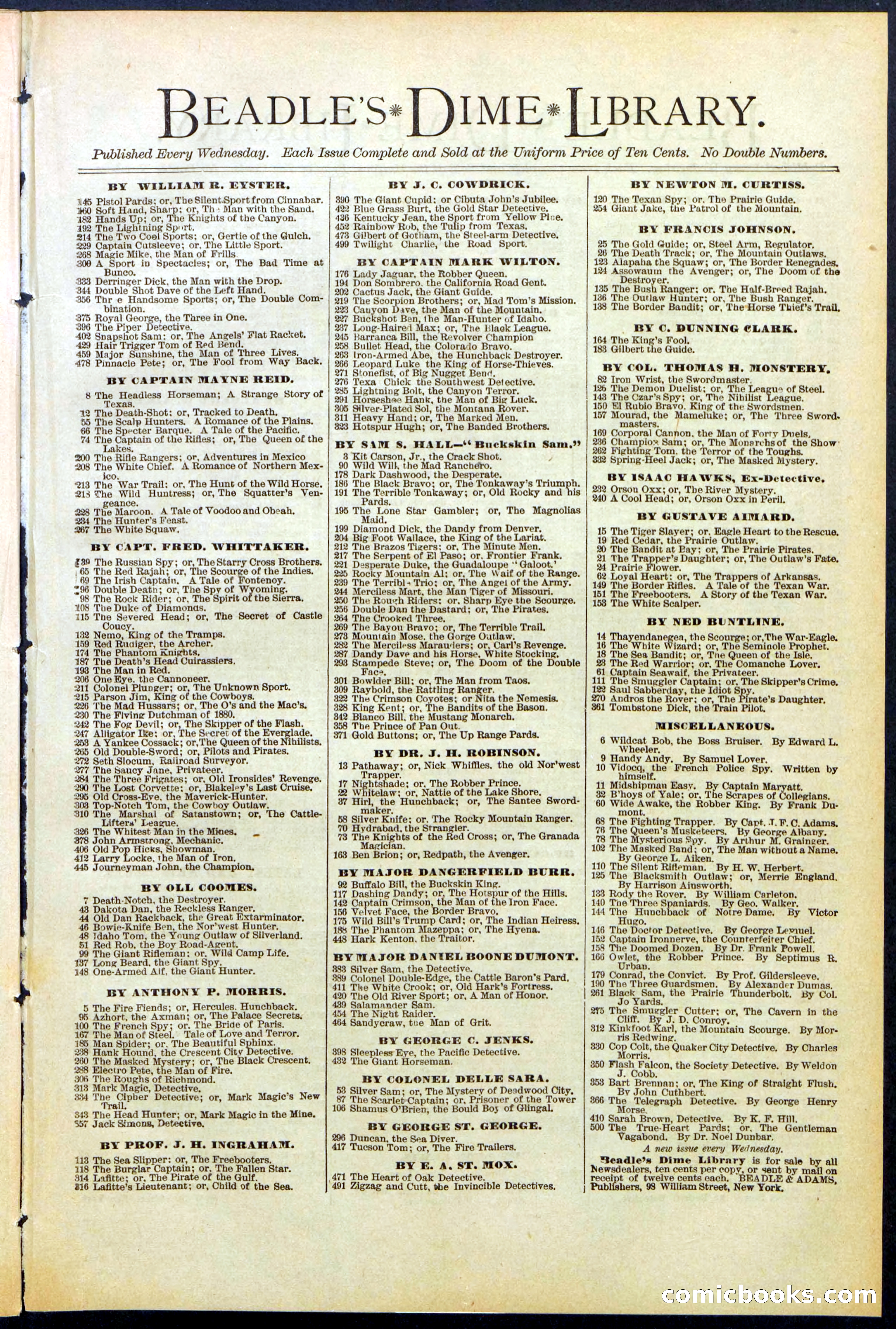 Beadle's New York Dime Library, No. 514 — page 31 of 32