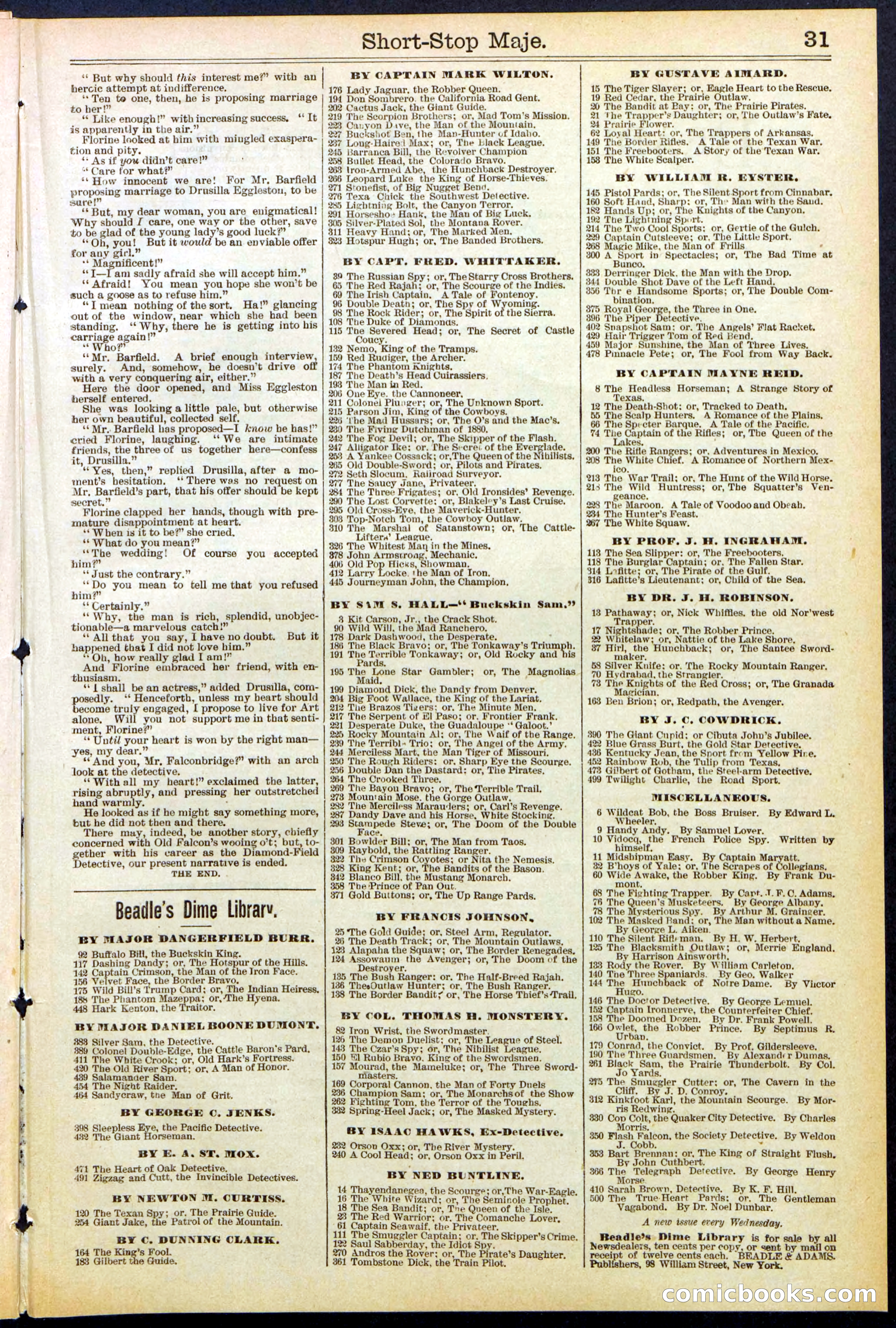 Beadle's New York Dime Library No. 515 — page 31 of 32