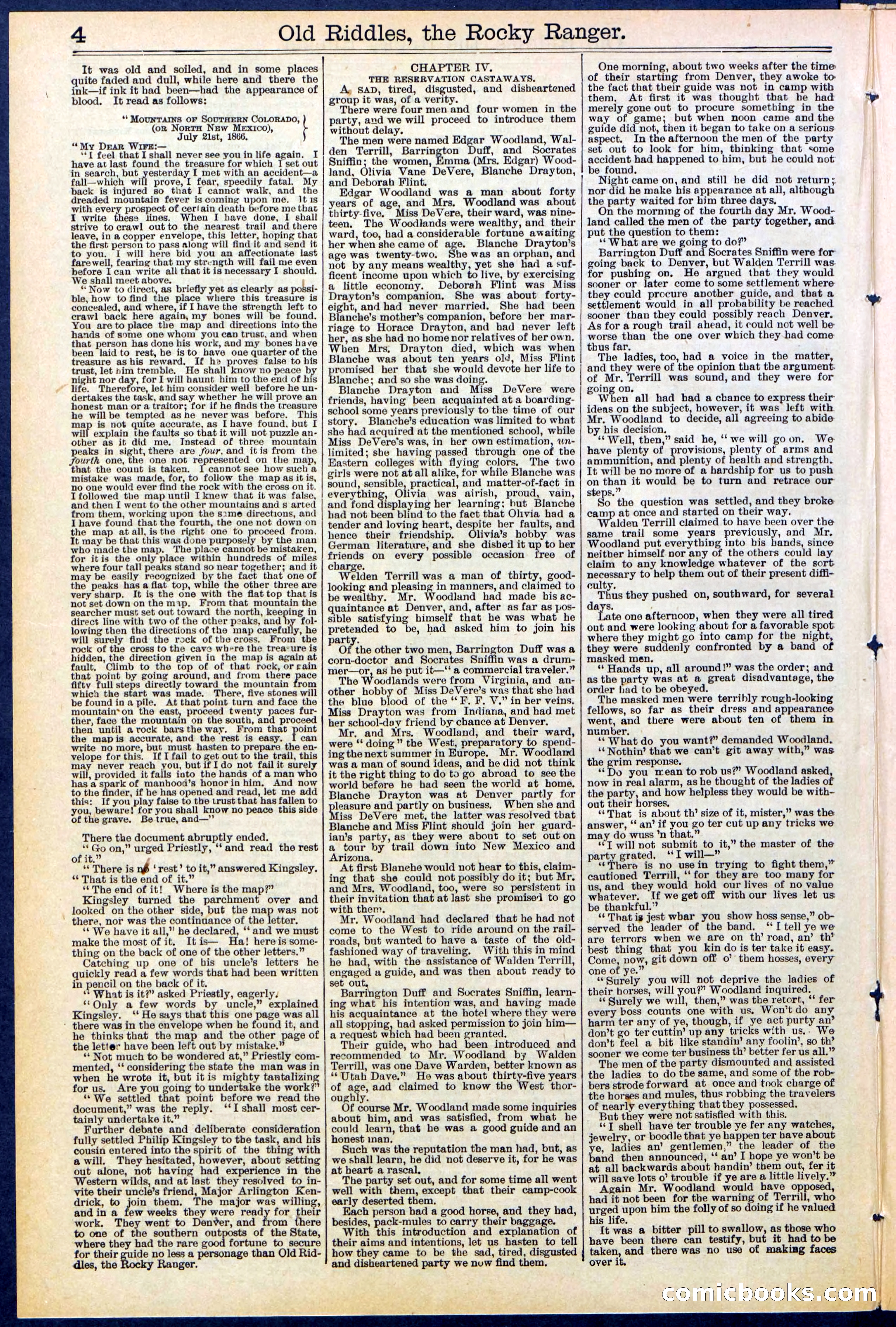 Beadle's New York Dime Library No. 519 — page 4 of 32