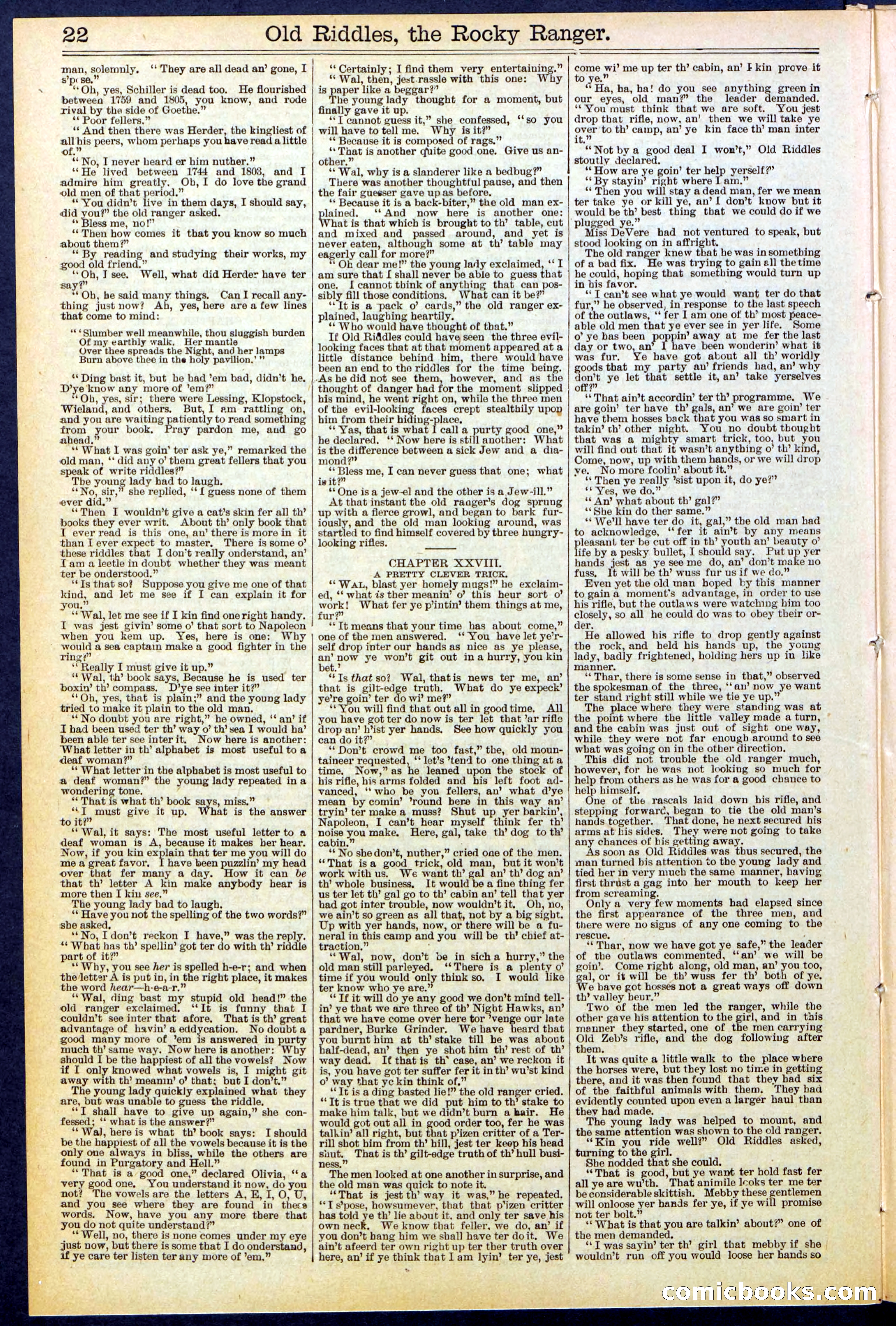 Beadle's New York Dime Library No. 519 — page 22 of 32