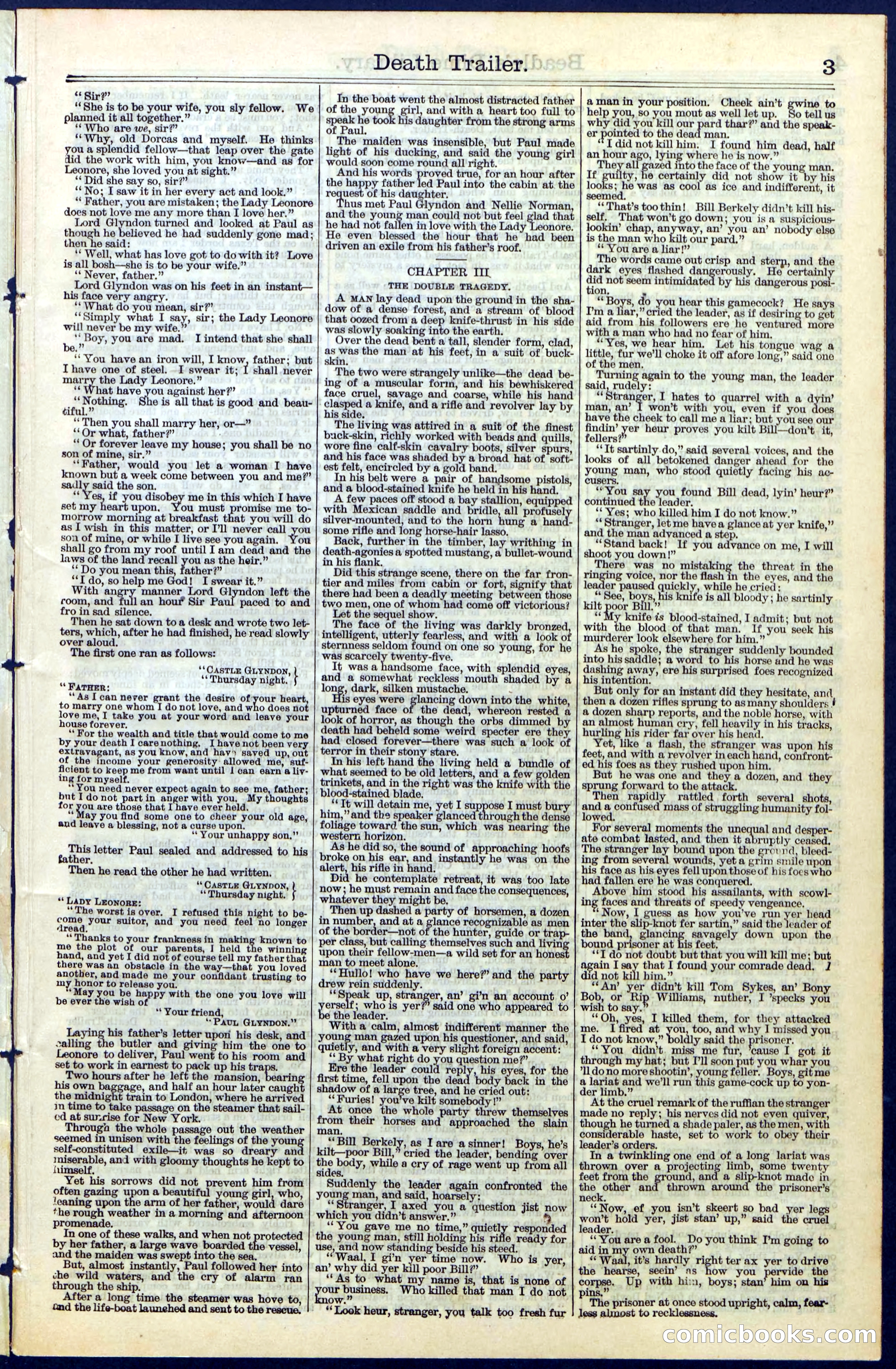 Beadle's Dime Library No. 52 — page 3 of 24