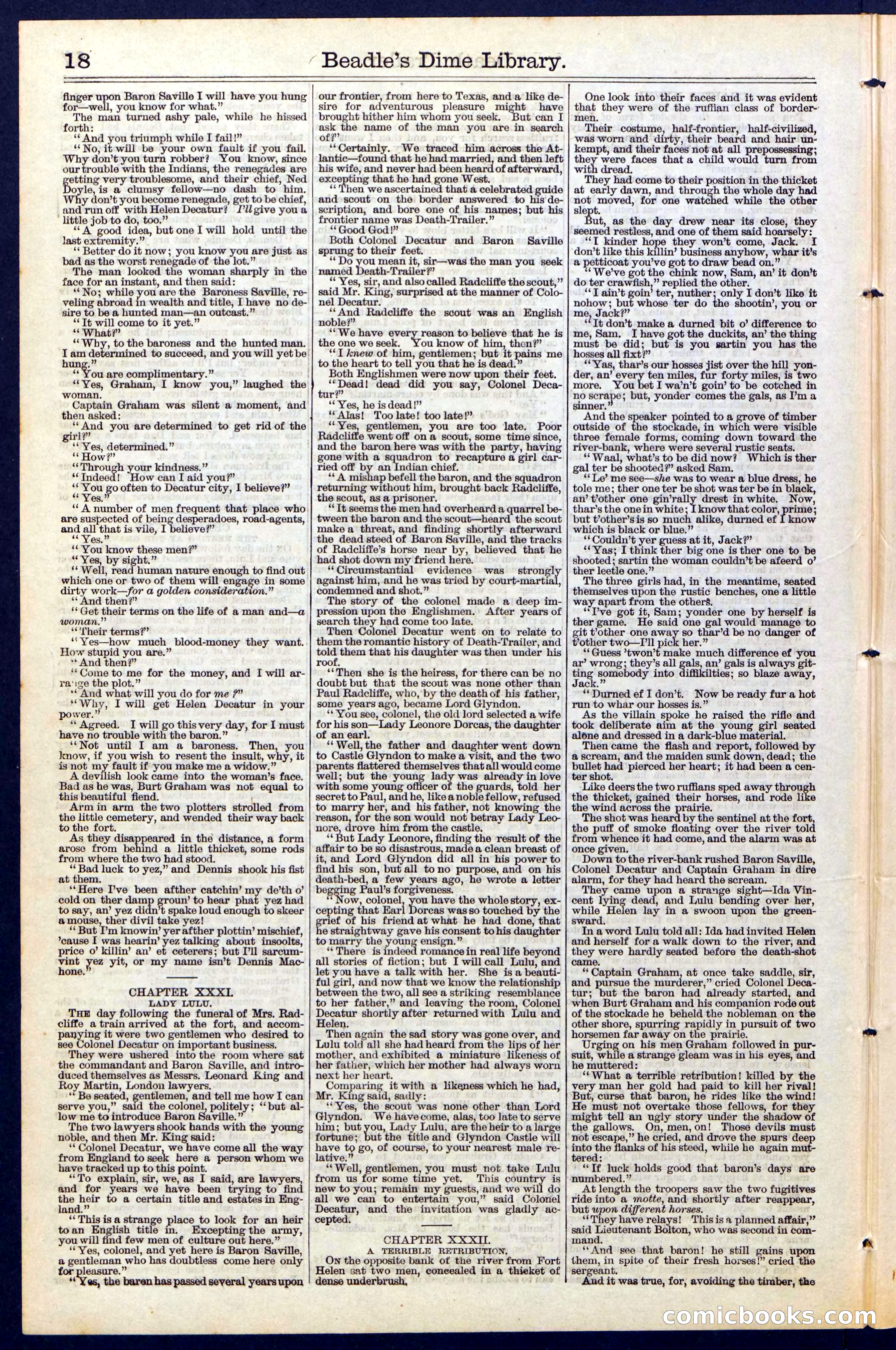Beadle's Dime Library No. 52 — page 18 of 24
