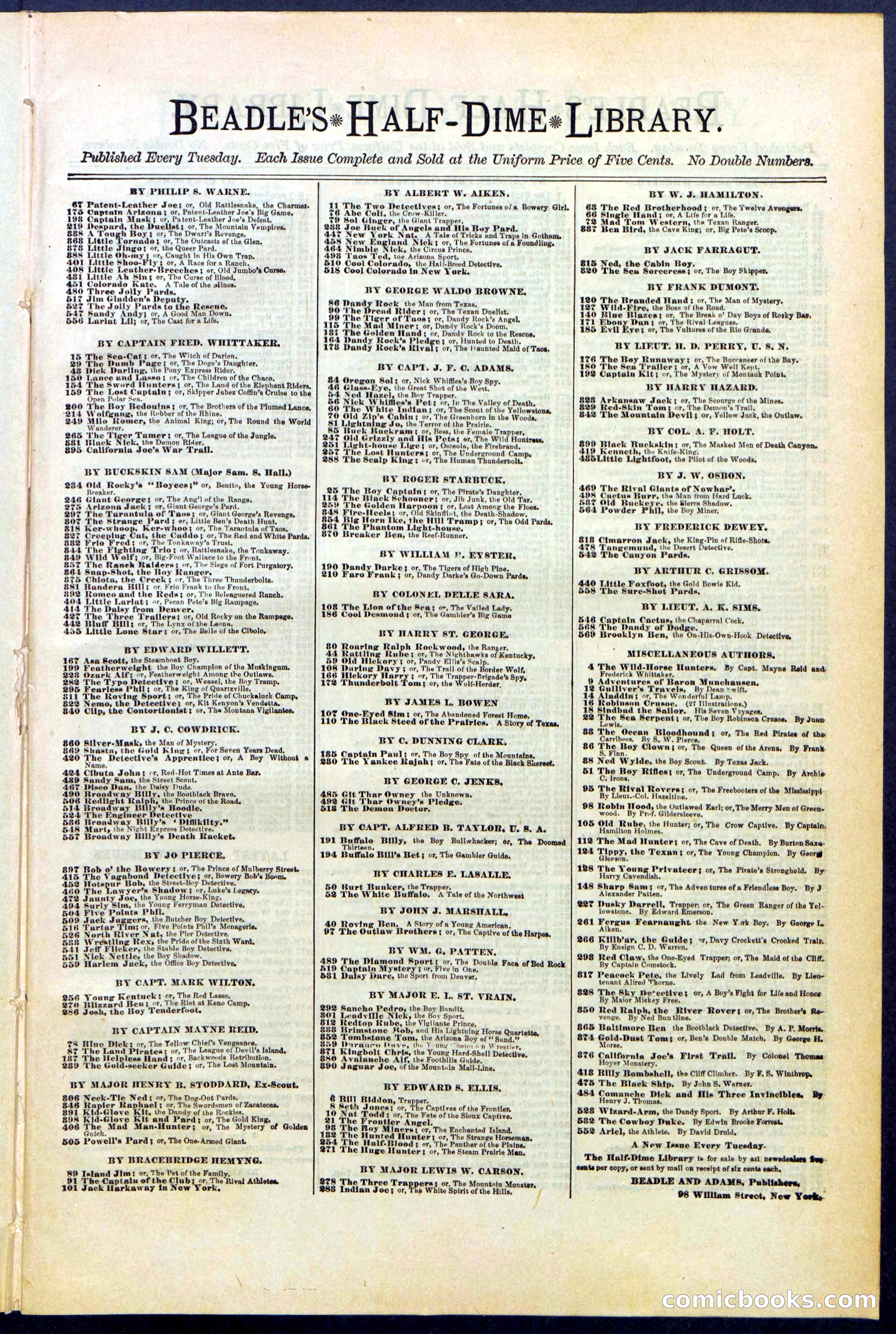 Beadle's New York Dime Library No. 520 — page 29 of 32