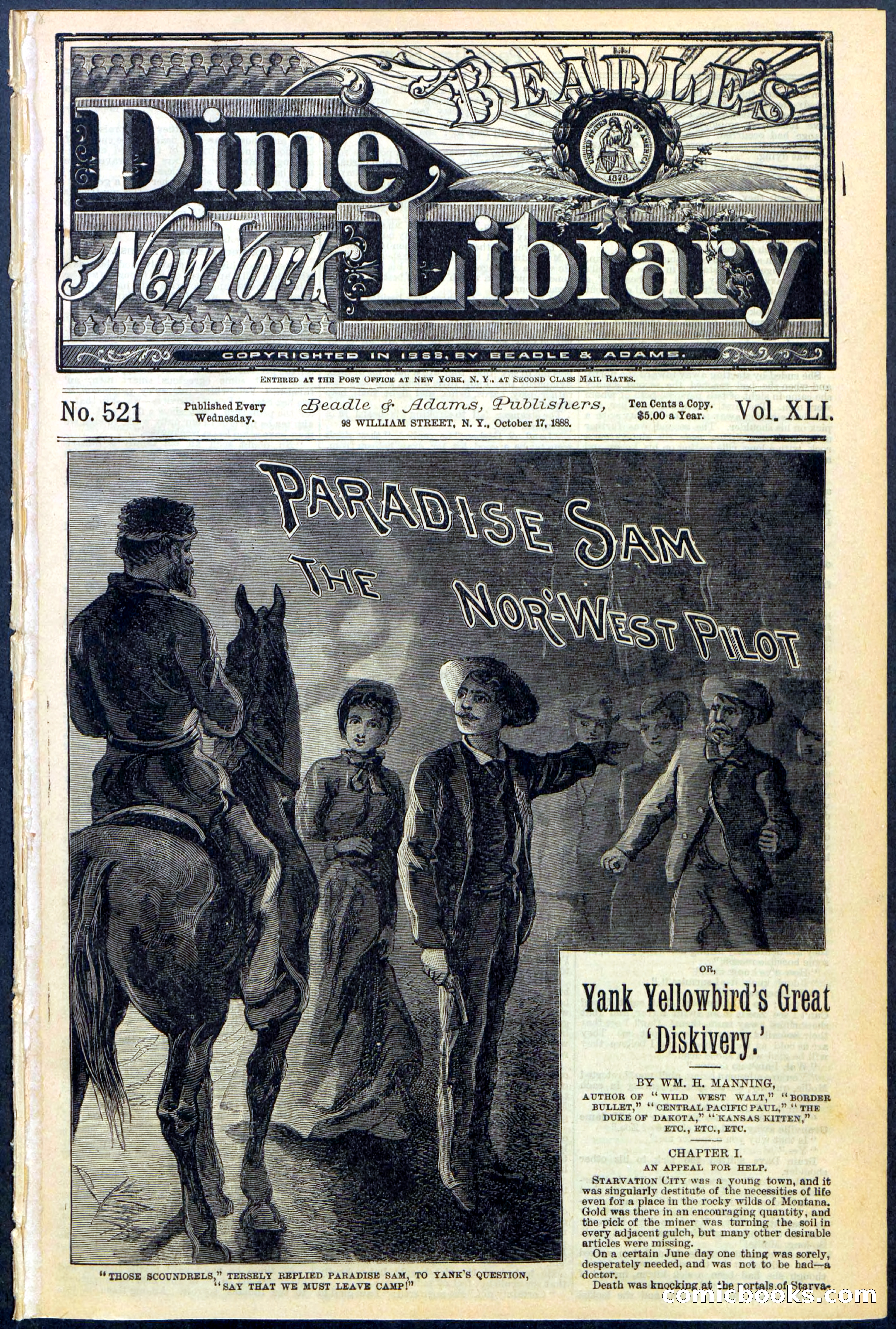 Beadle's New York Dime Library No. 521 — page 1 of 32