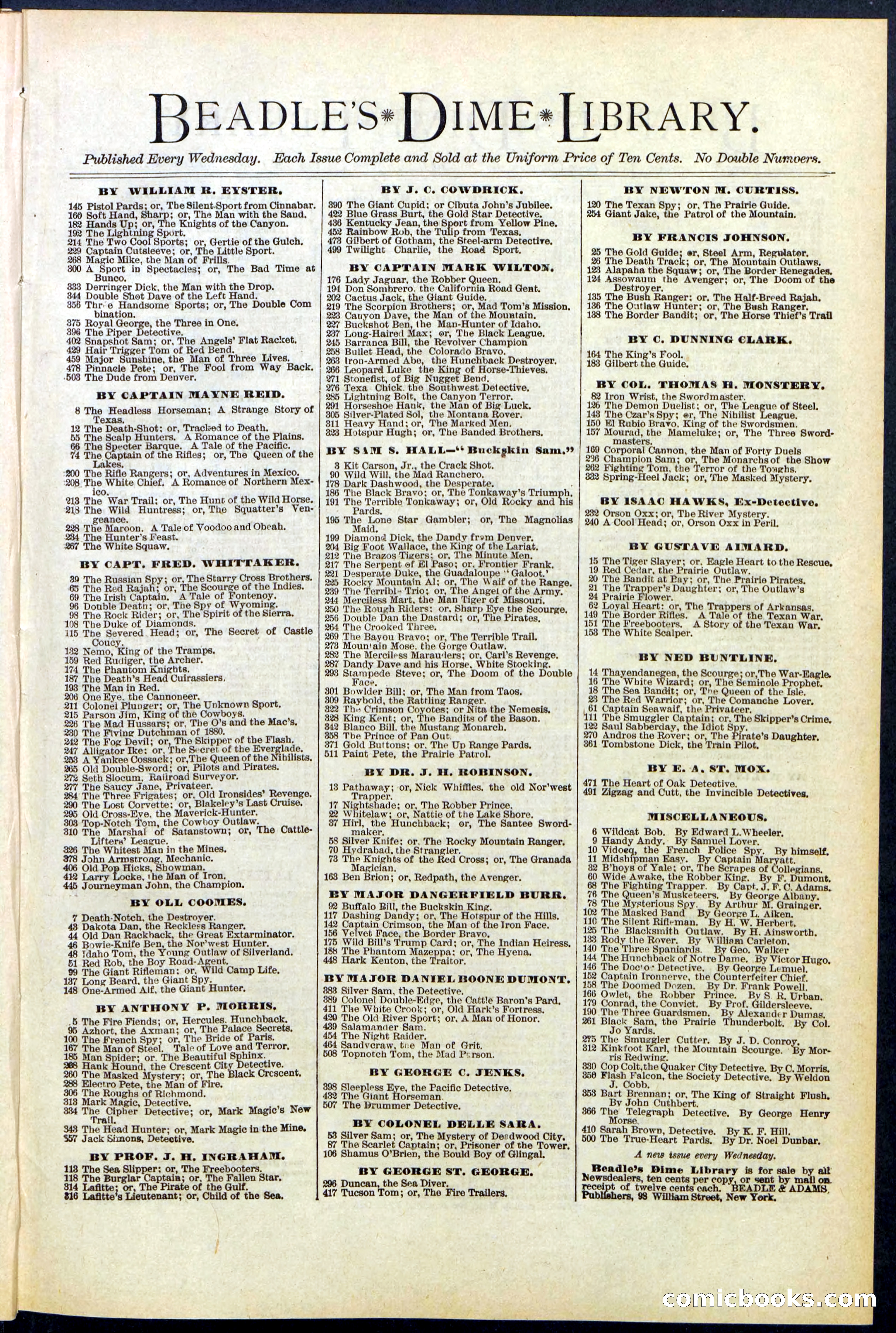 Beadle's New York Dime Library No. 523 — page 31 of 32