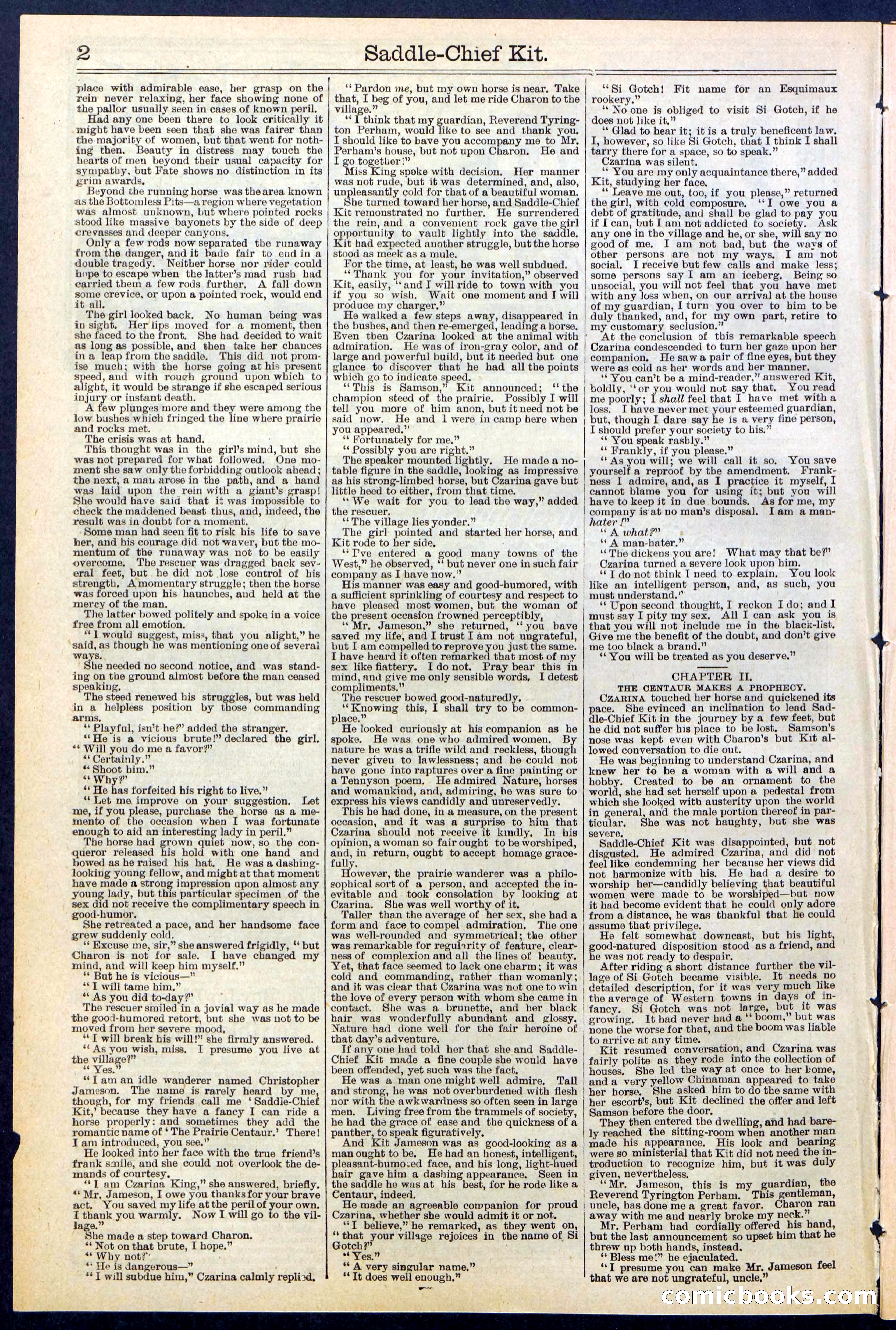 Beadle's New York Dime Library No. 531 — page 2 of 32
