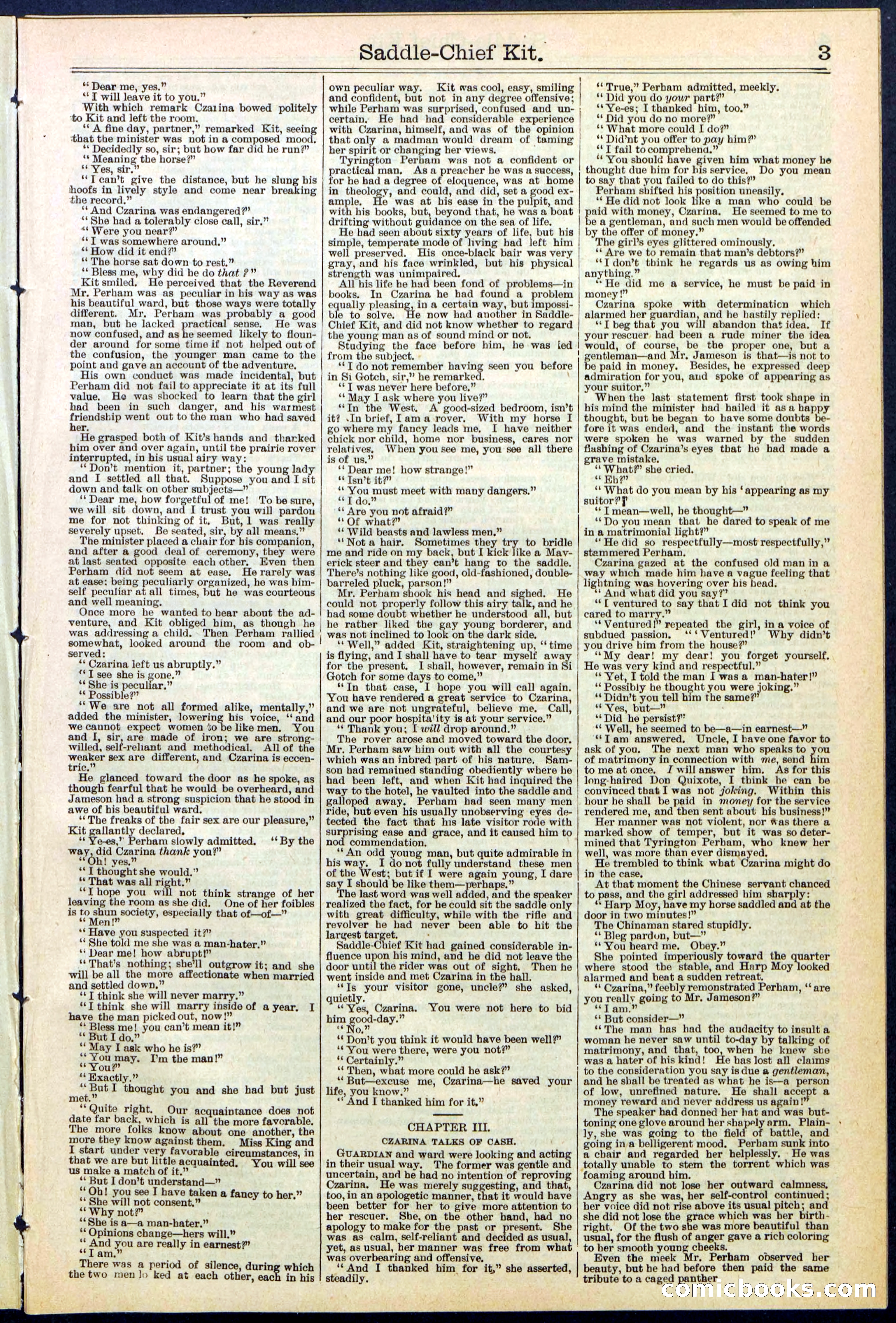 Beadle's New York Dime Library No. 531 — page 3 of 32