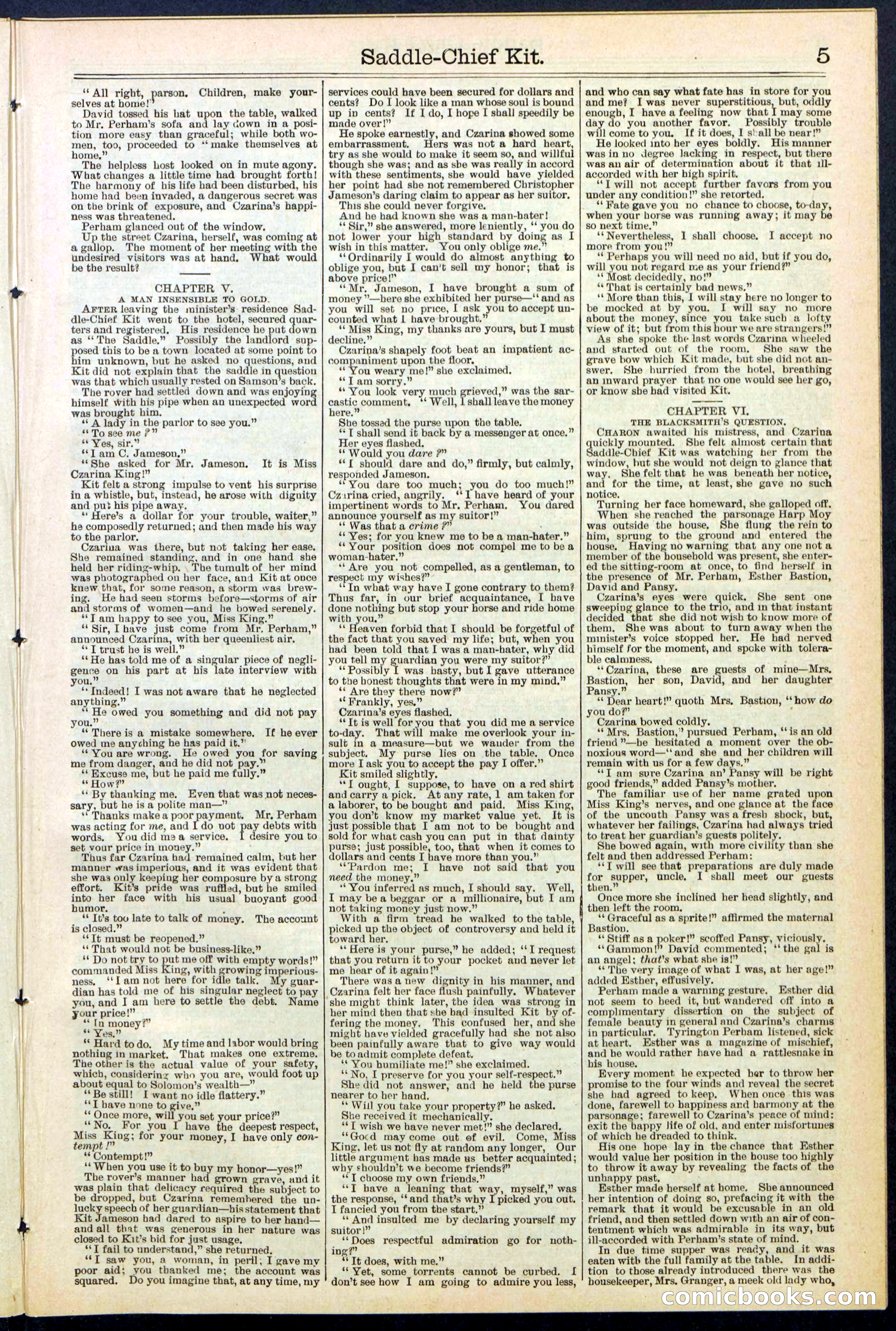 Beadle's New York Dime Library No. 531 — page 5 of 32