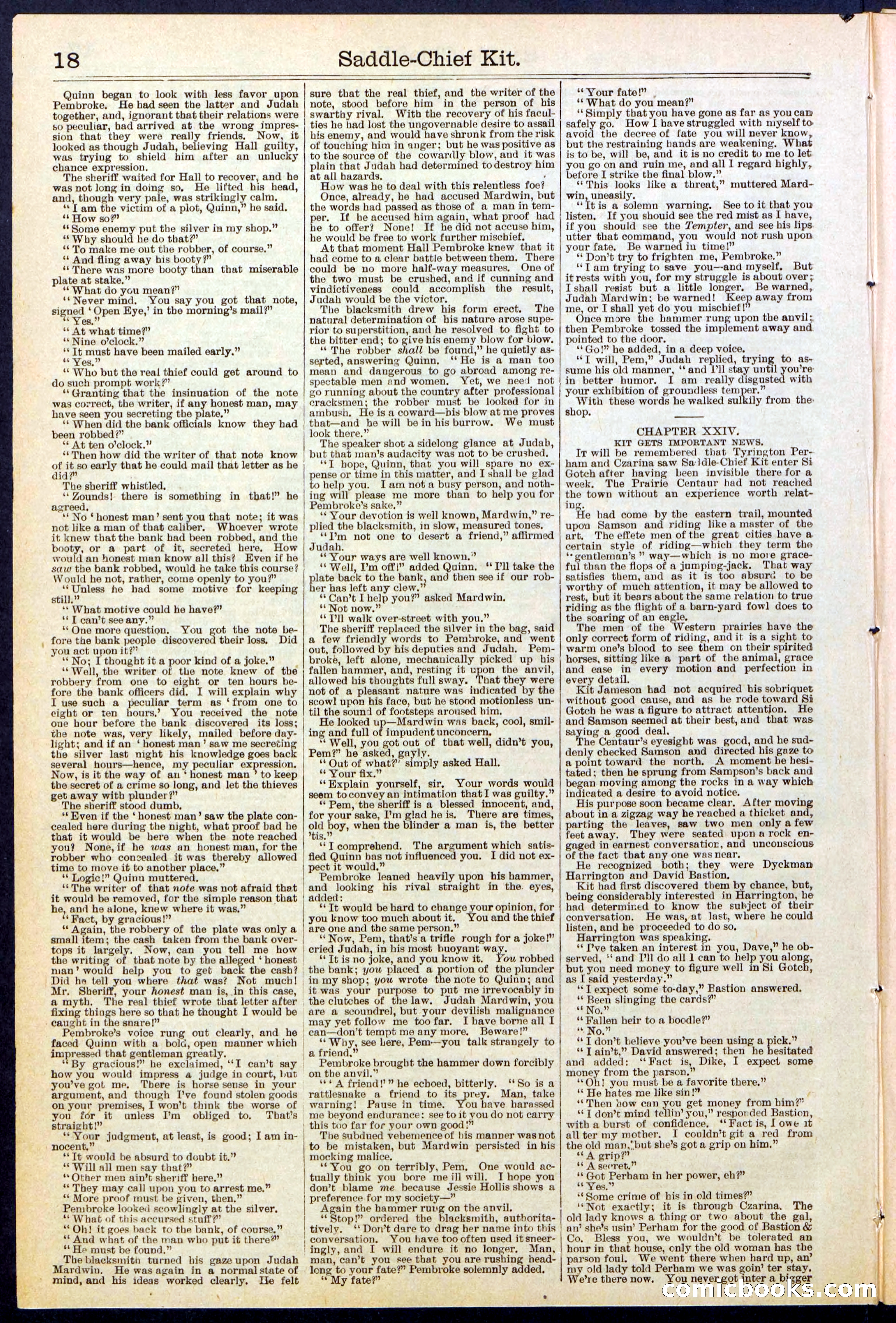Beadle's New York Dime Library No. 531 — page 18 of 32