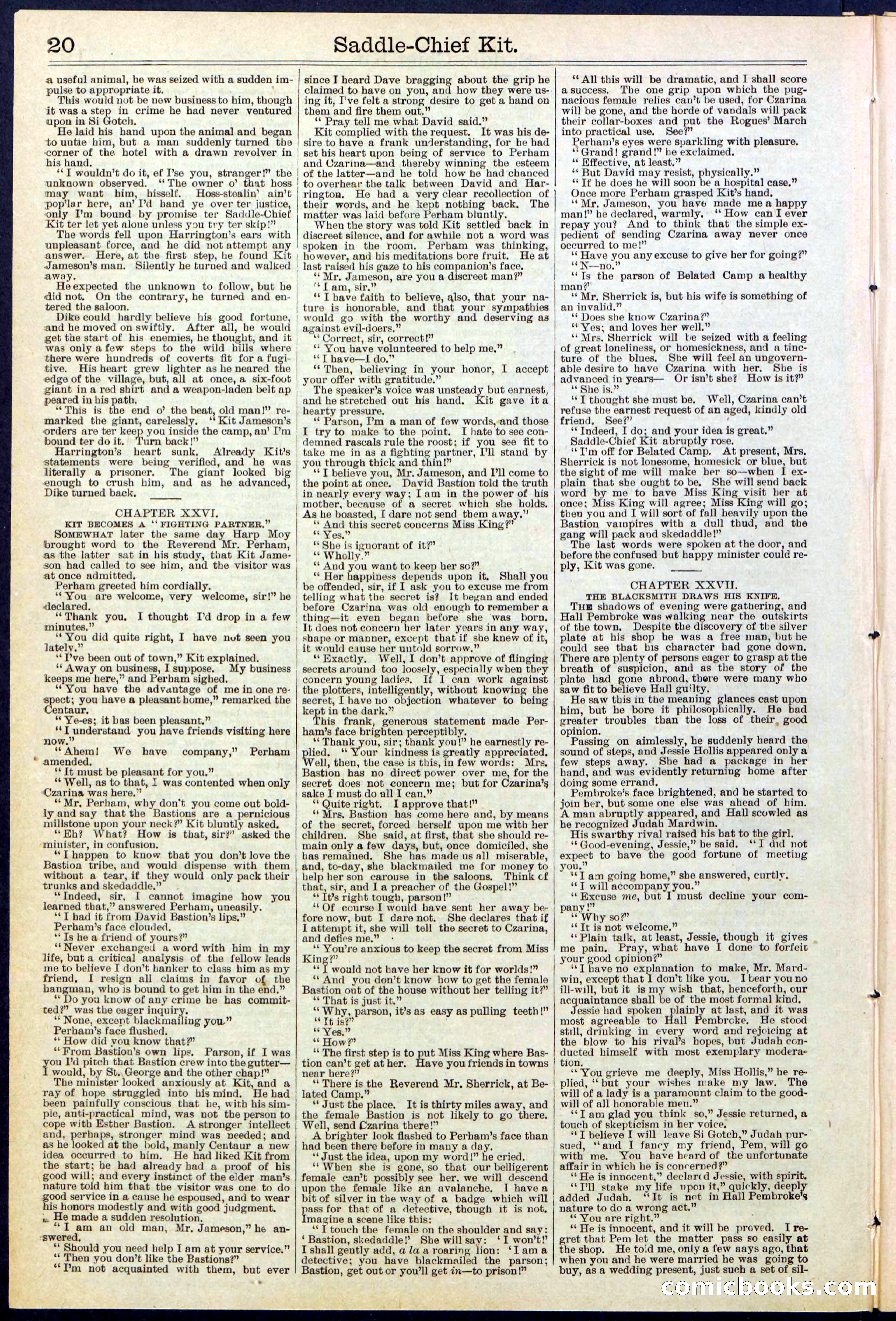 Beadle's New York Dime Library No. 531 — page 20 of 32