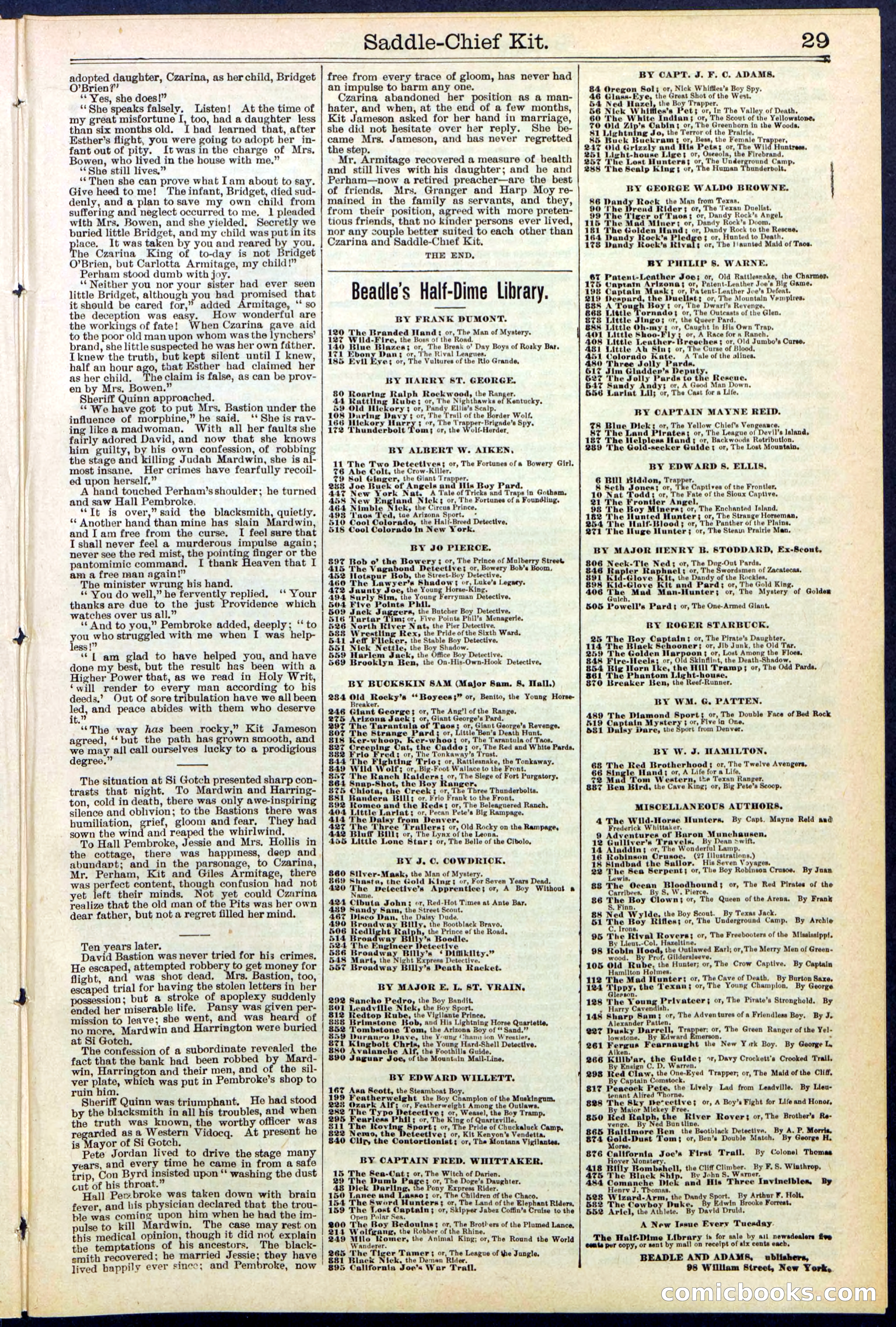 Beadle's New York Dime Library No. 531 — page 29 of 32