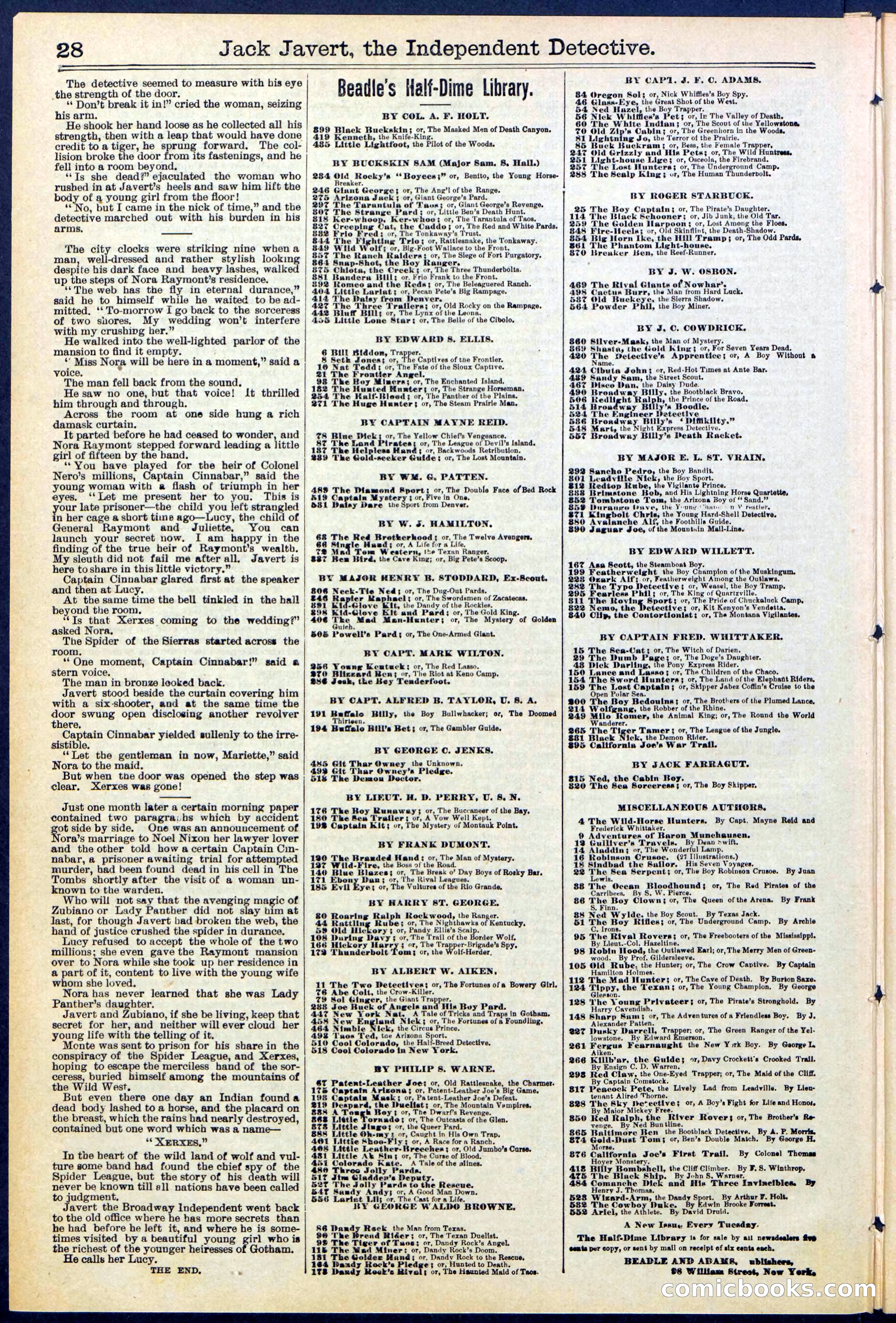 Beadle's New York Dime Library, No. 532 — page 28 of 32