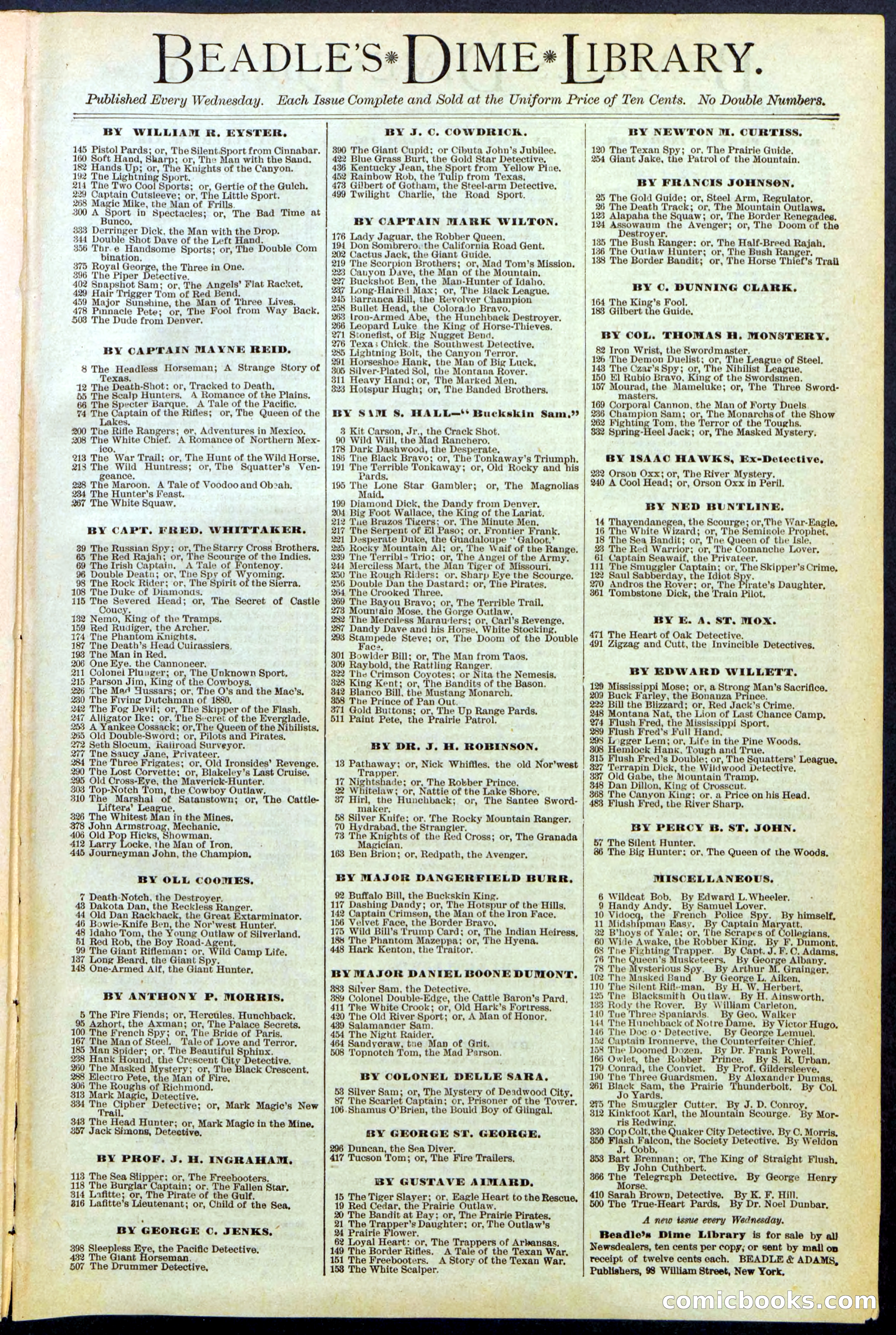Beadle's New York Dime Library No. 533 — page 31 of 32
