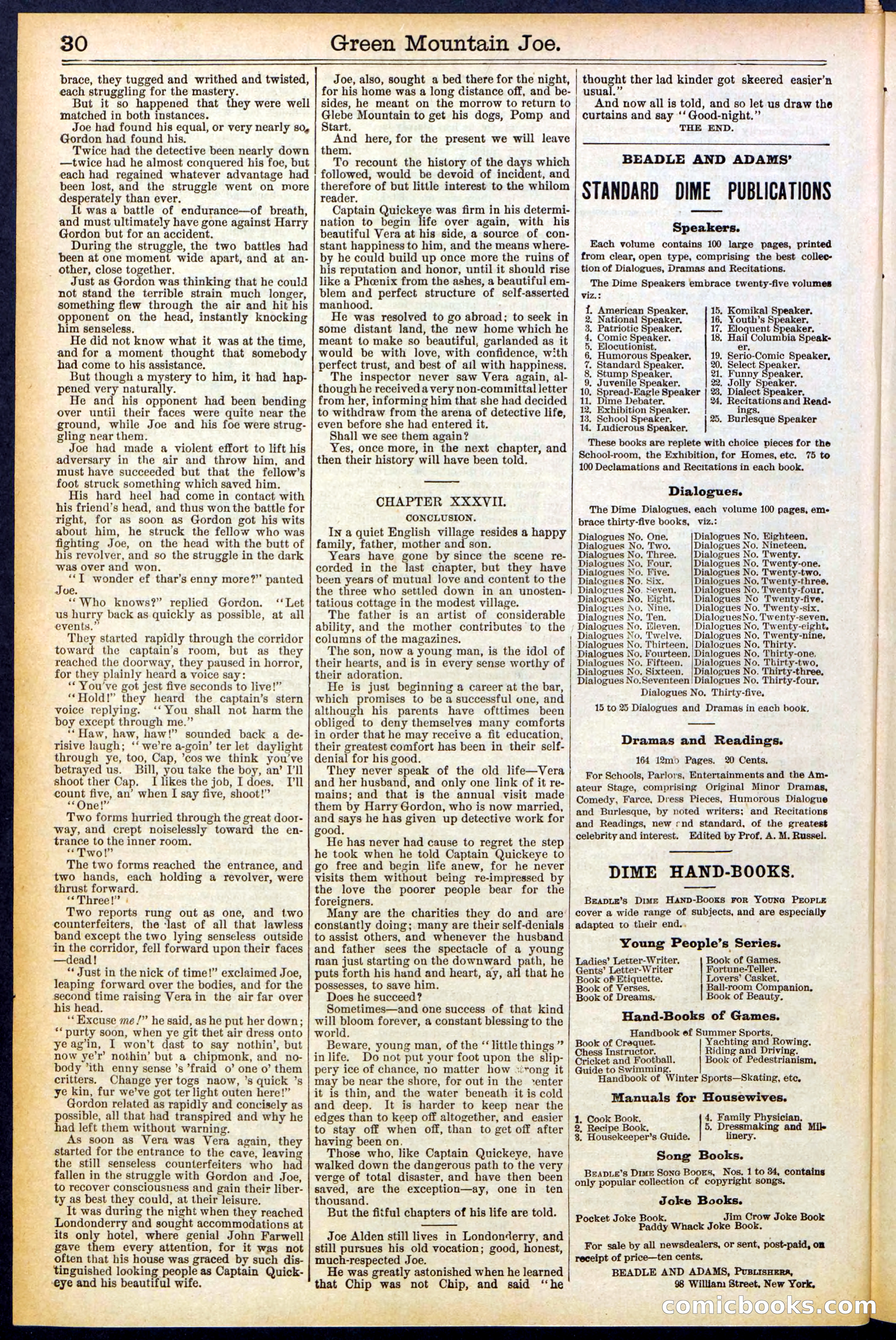 Beadle's New York Dime Library No. 534 — page 30 of 32