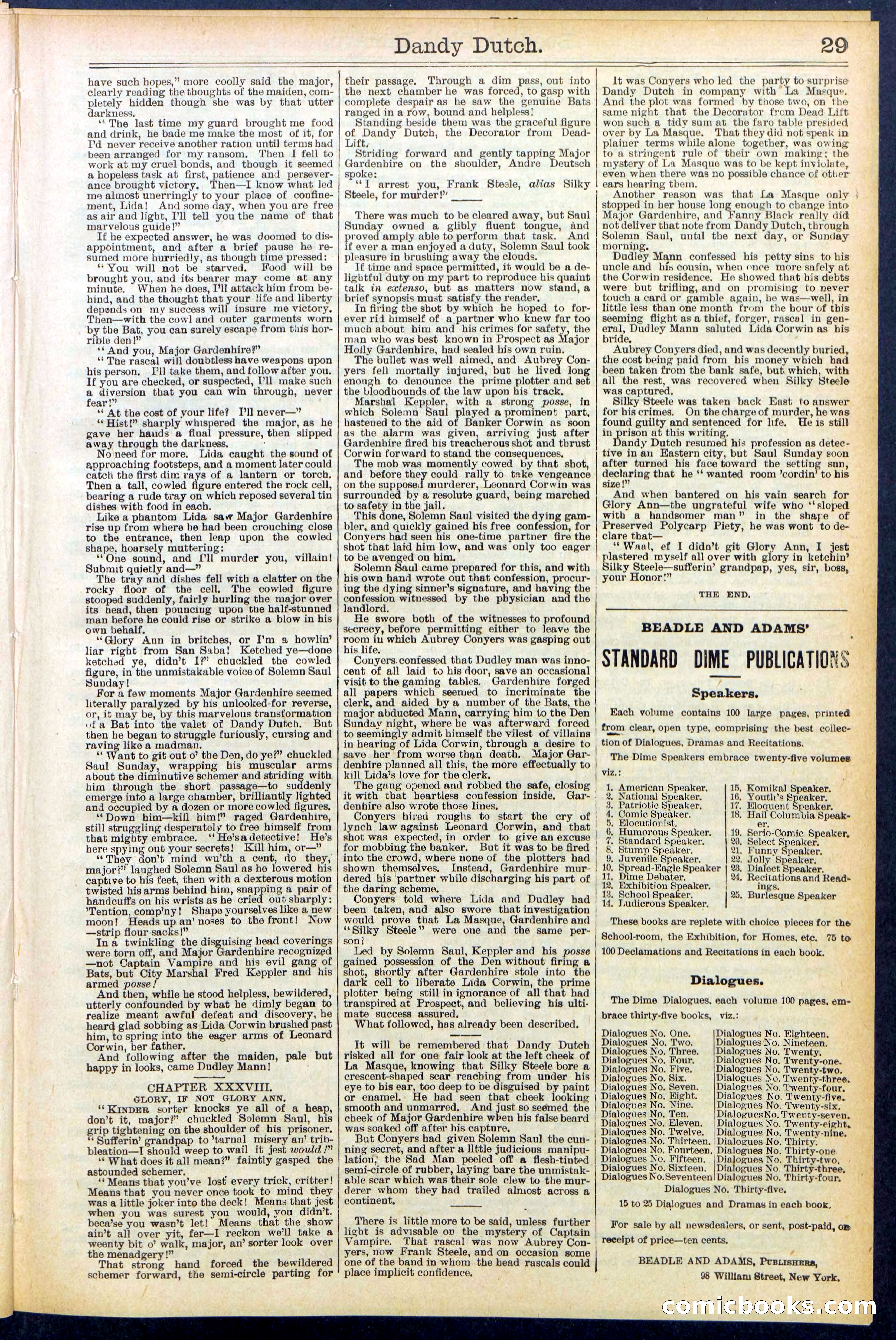 Beadle's New York Dime Library, No. 535 — page 29 of 32