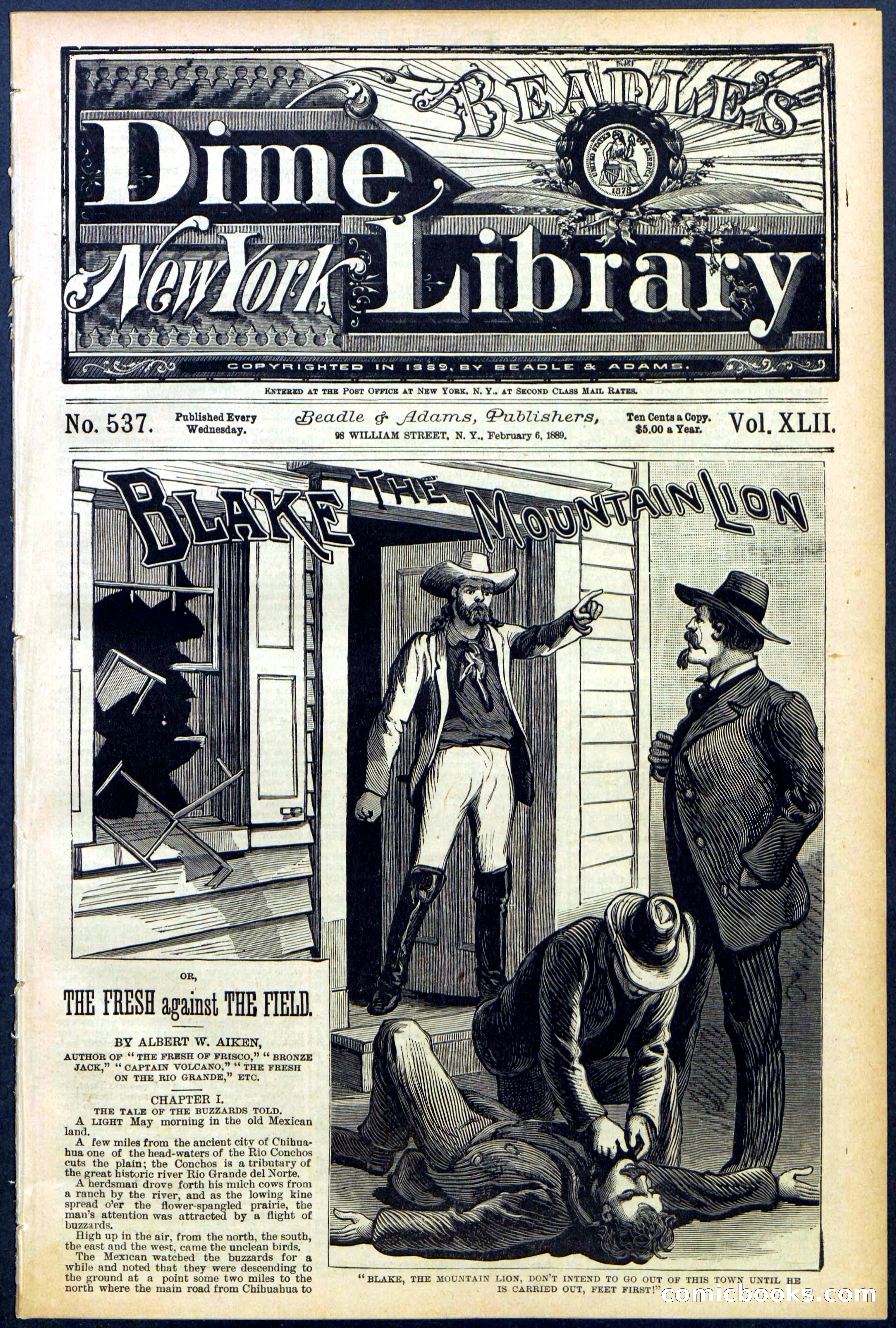Beadle's Dime Library No. 537 — page 1 of 32
