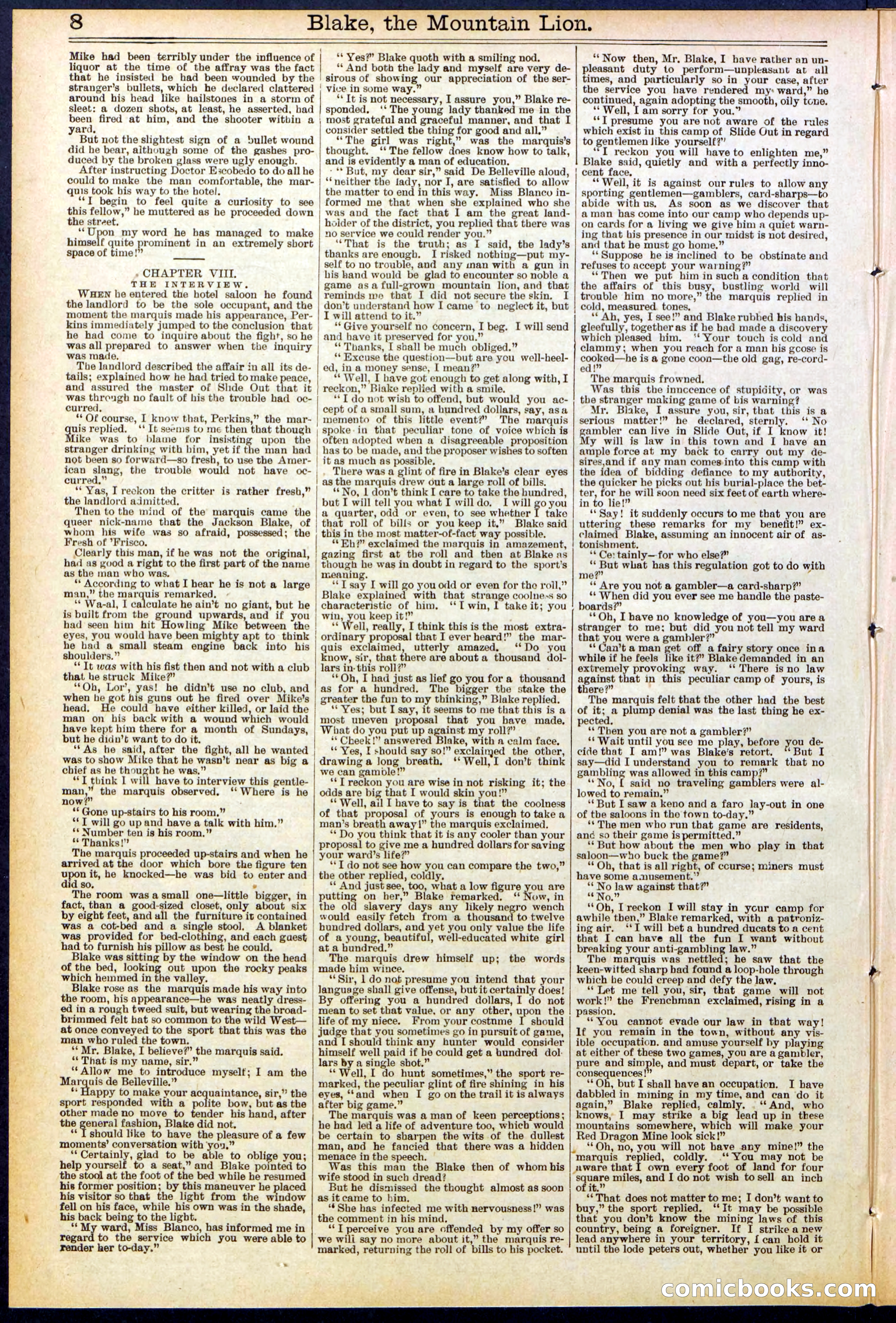 Beadle's Dime Library No. 537 — page 8 of 32