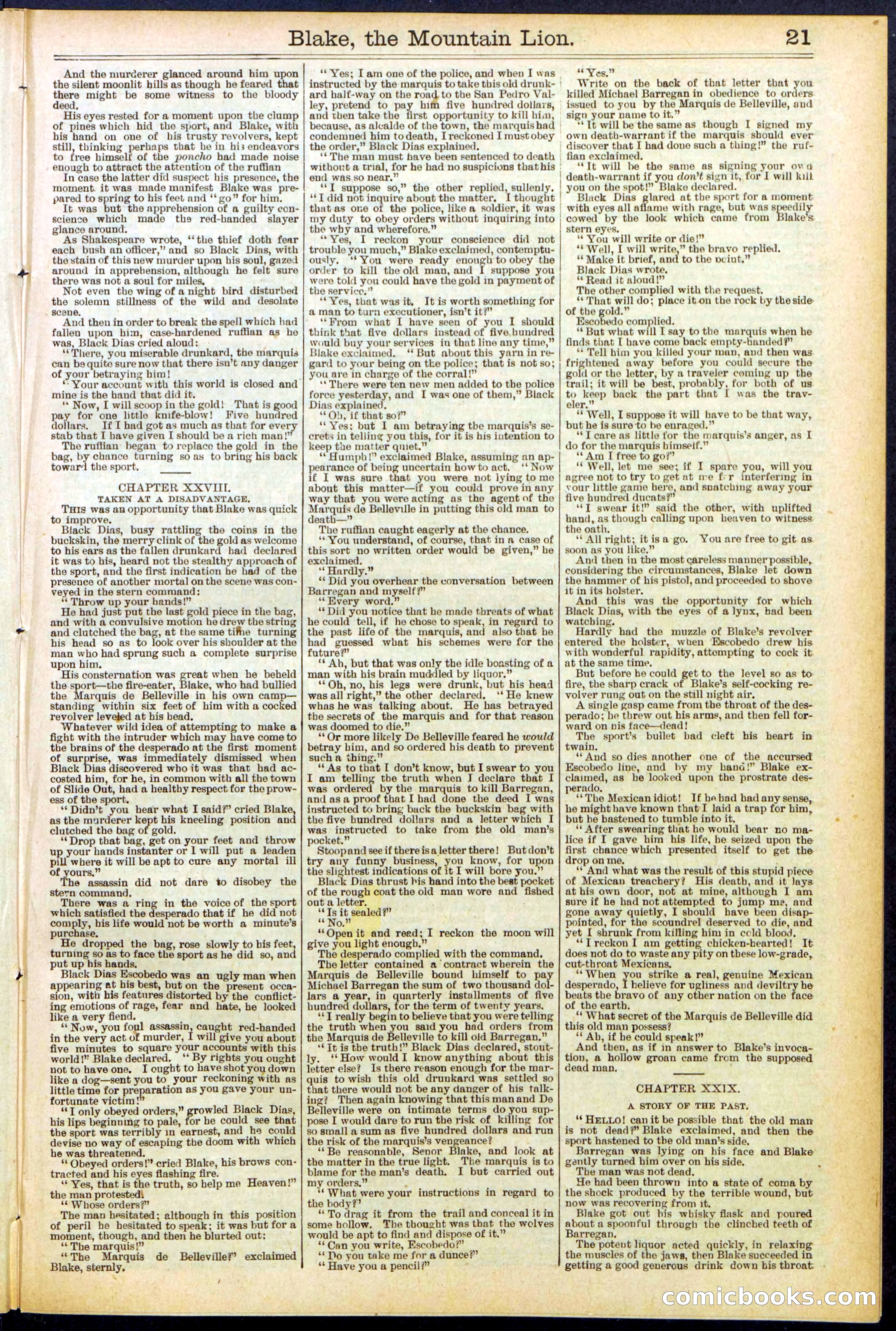 Beadle's Dime Library No. 537 — page 21 of 32