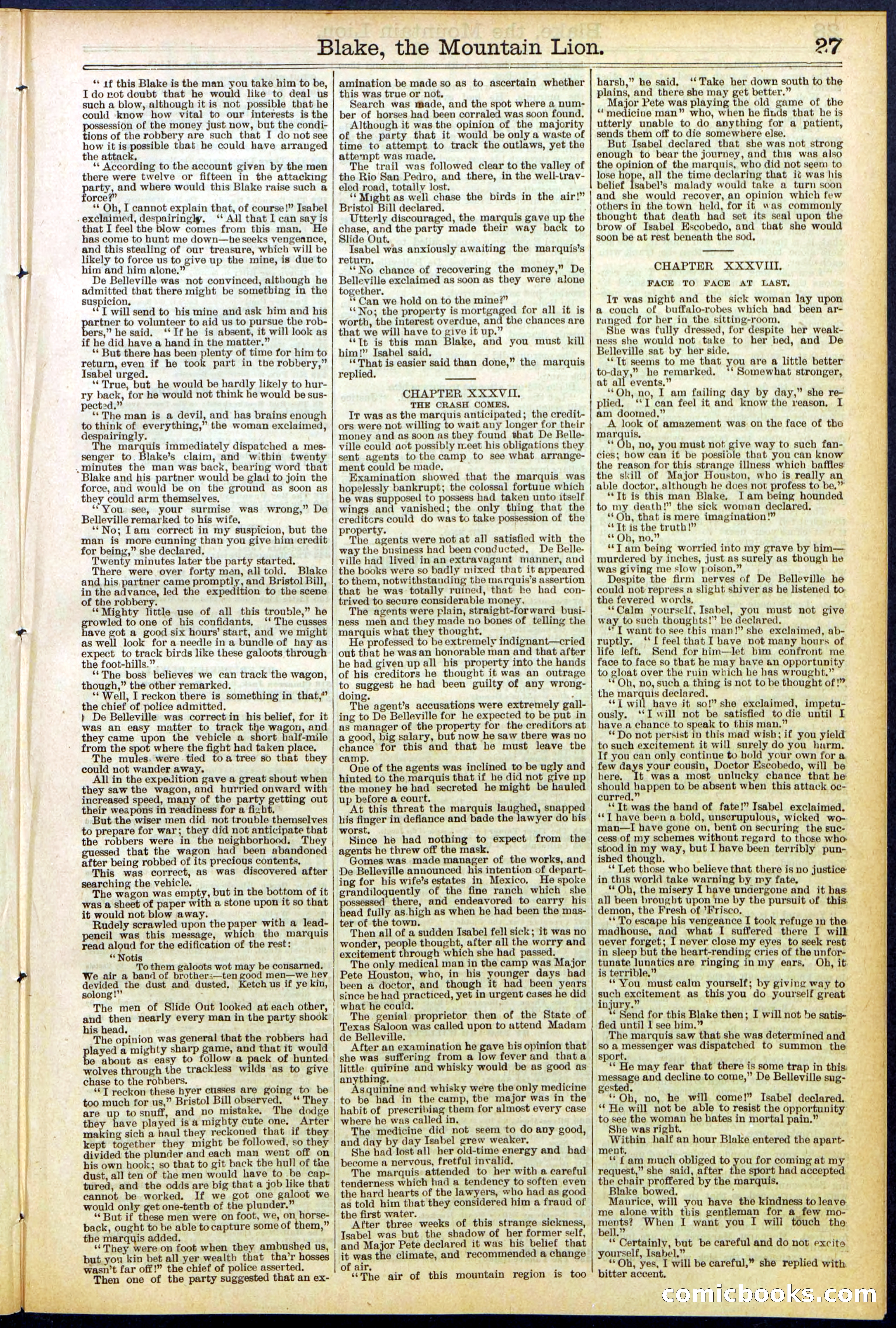 Beadle's Dime Library No. 537 — page 27 of 32