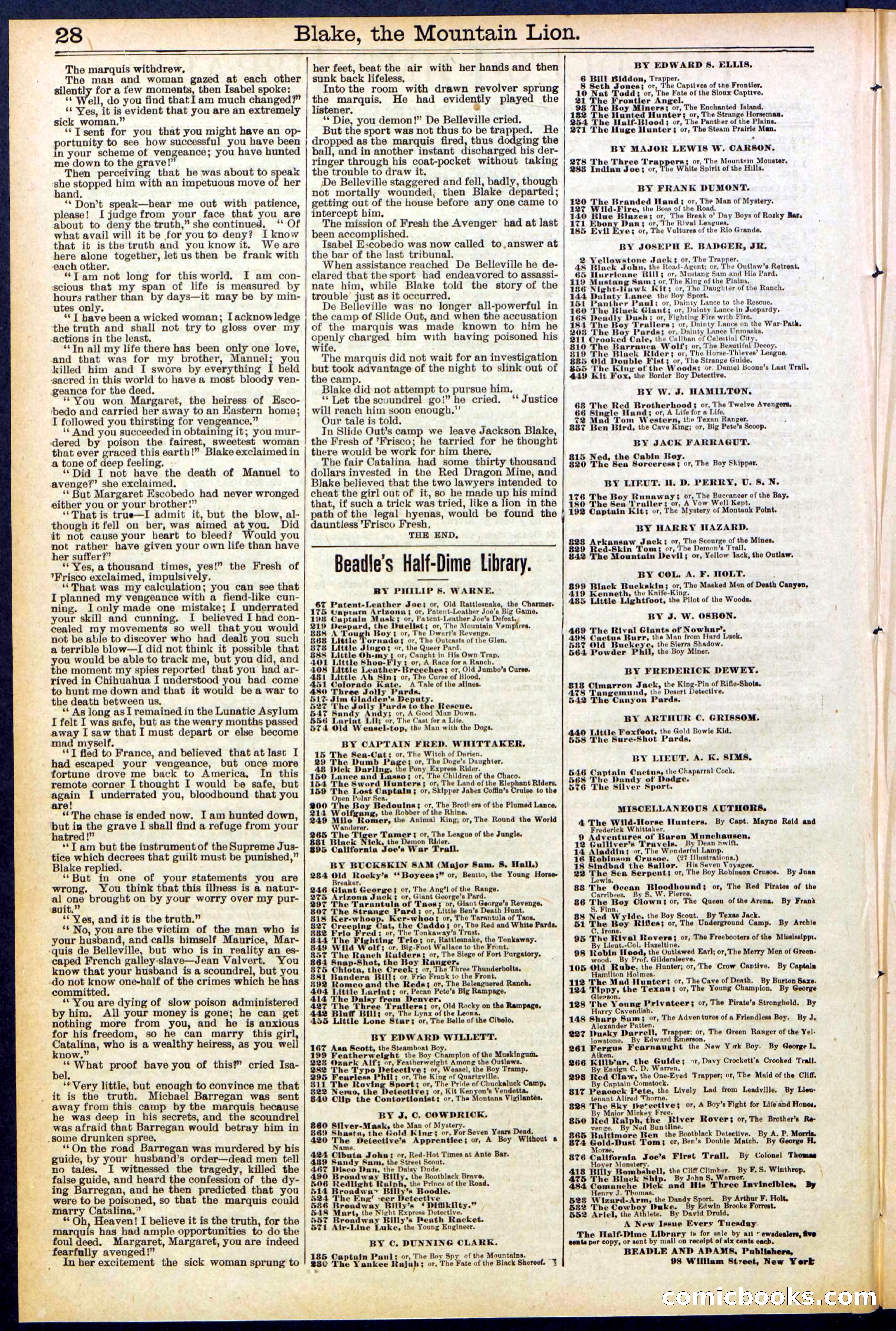 Beadle's Dime Library No. 537 — page 28 of 32