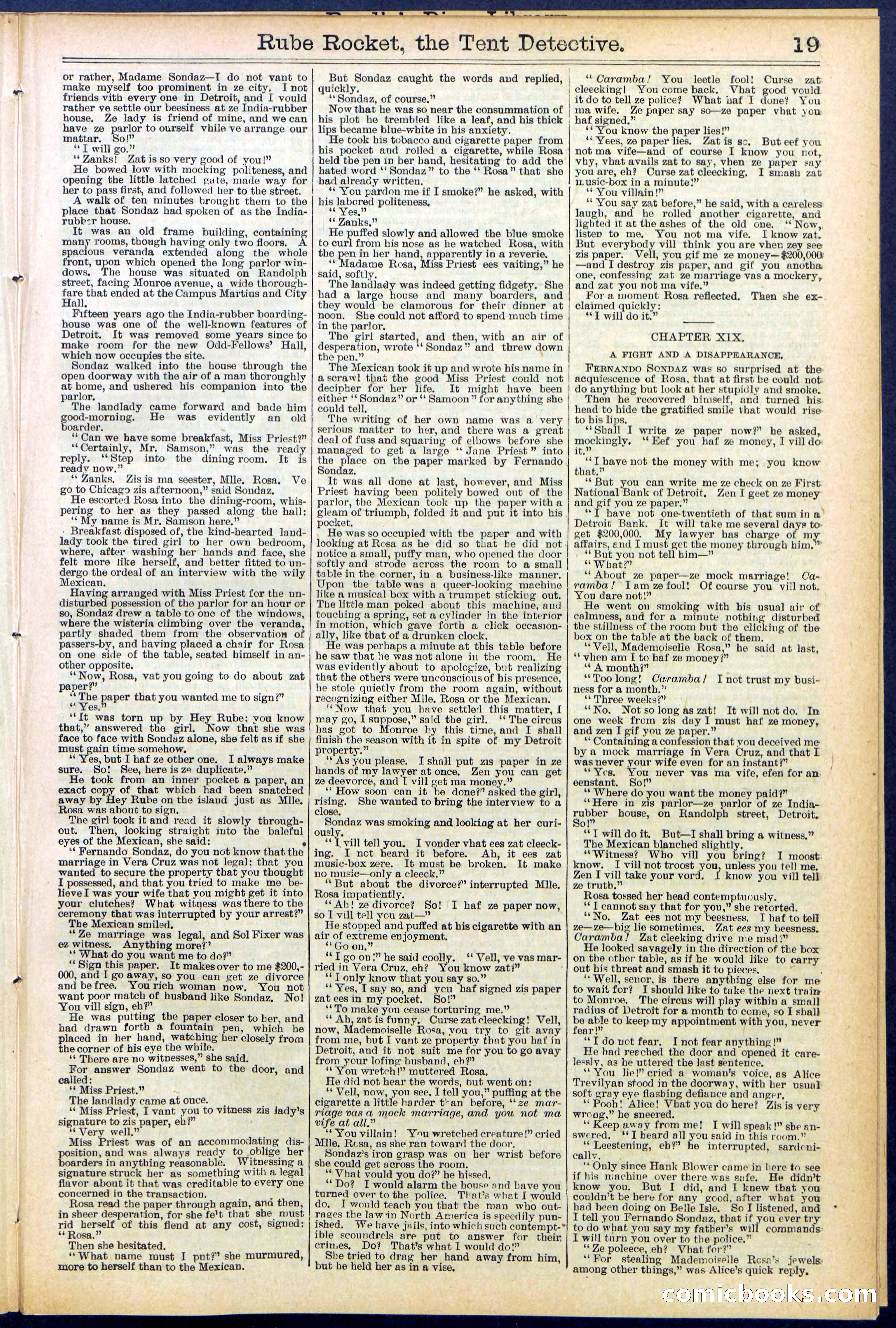 Beadle's New York Dime Library No. 538 — page 19 of 32