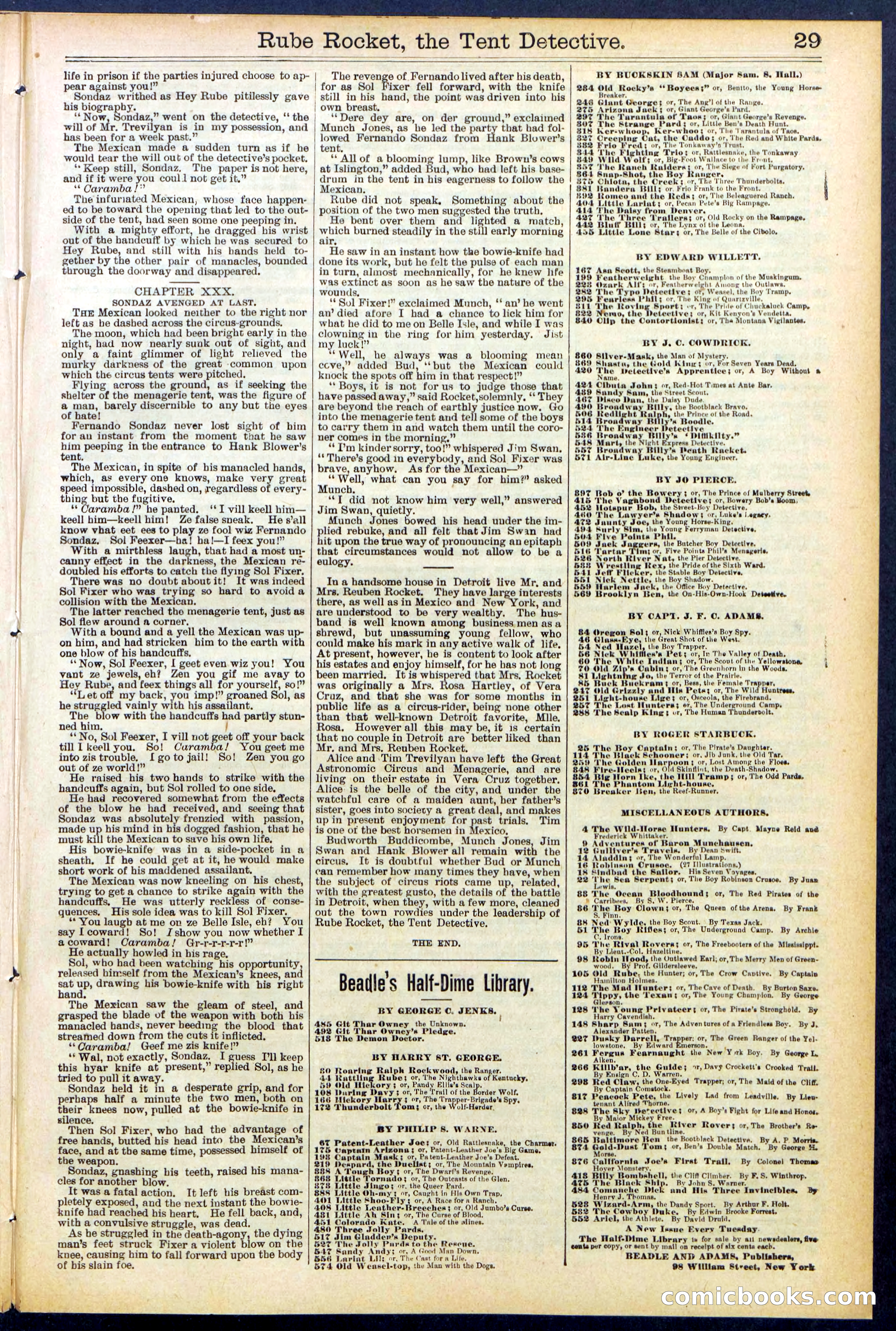 Beadle's New York Dime Library No. 538 — page 29 of 32