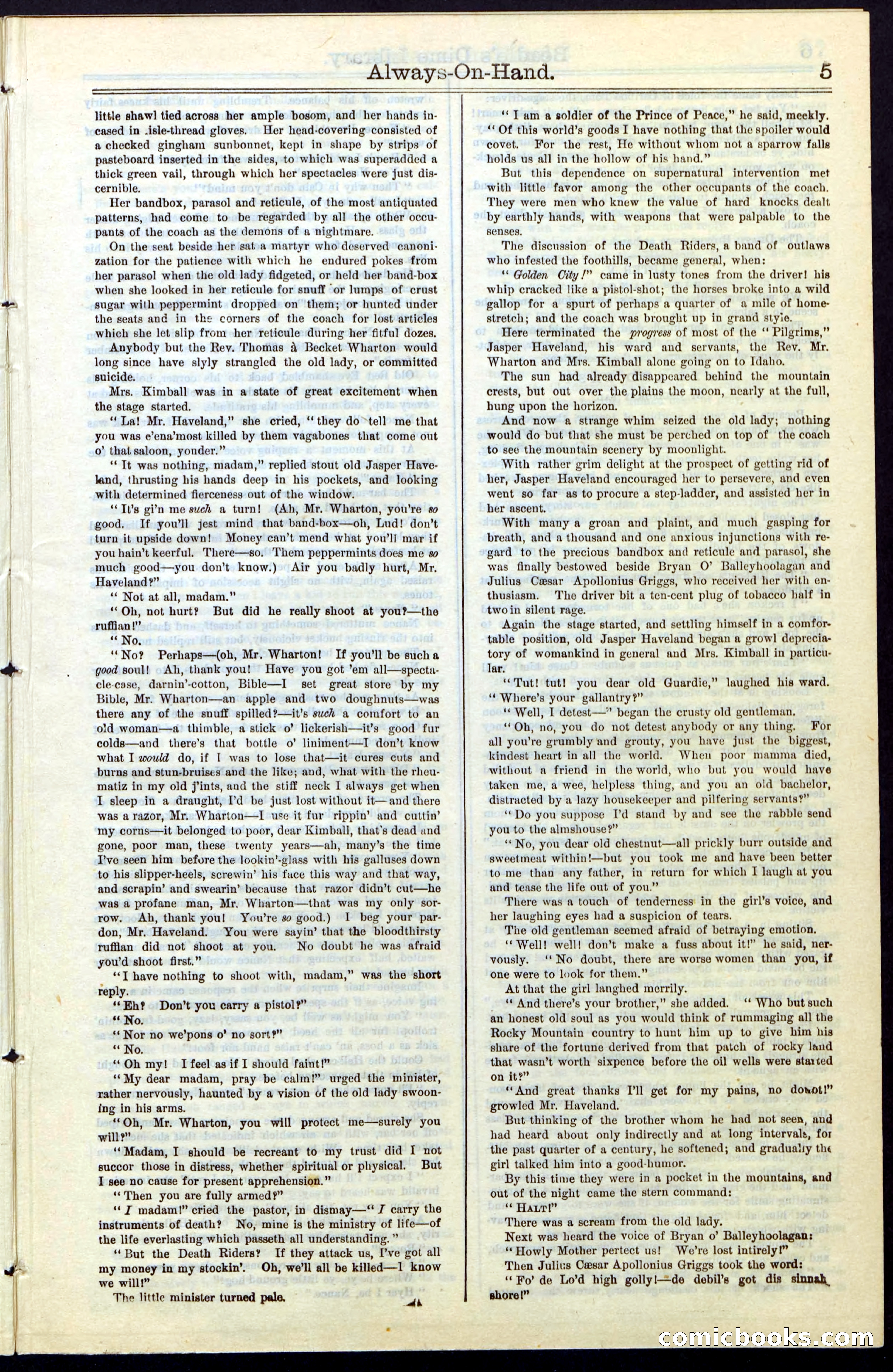 Beadle's New York Dime Library, No. 54 — page 5 of 32