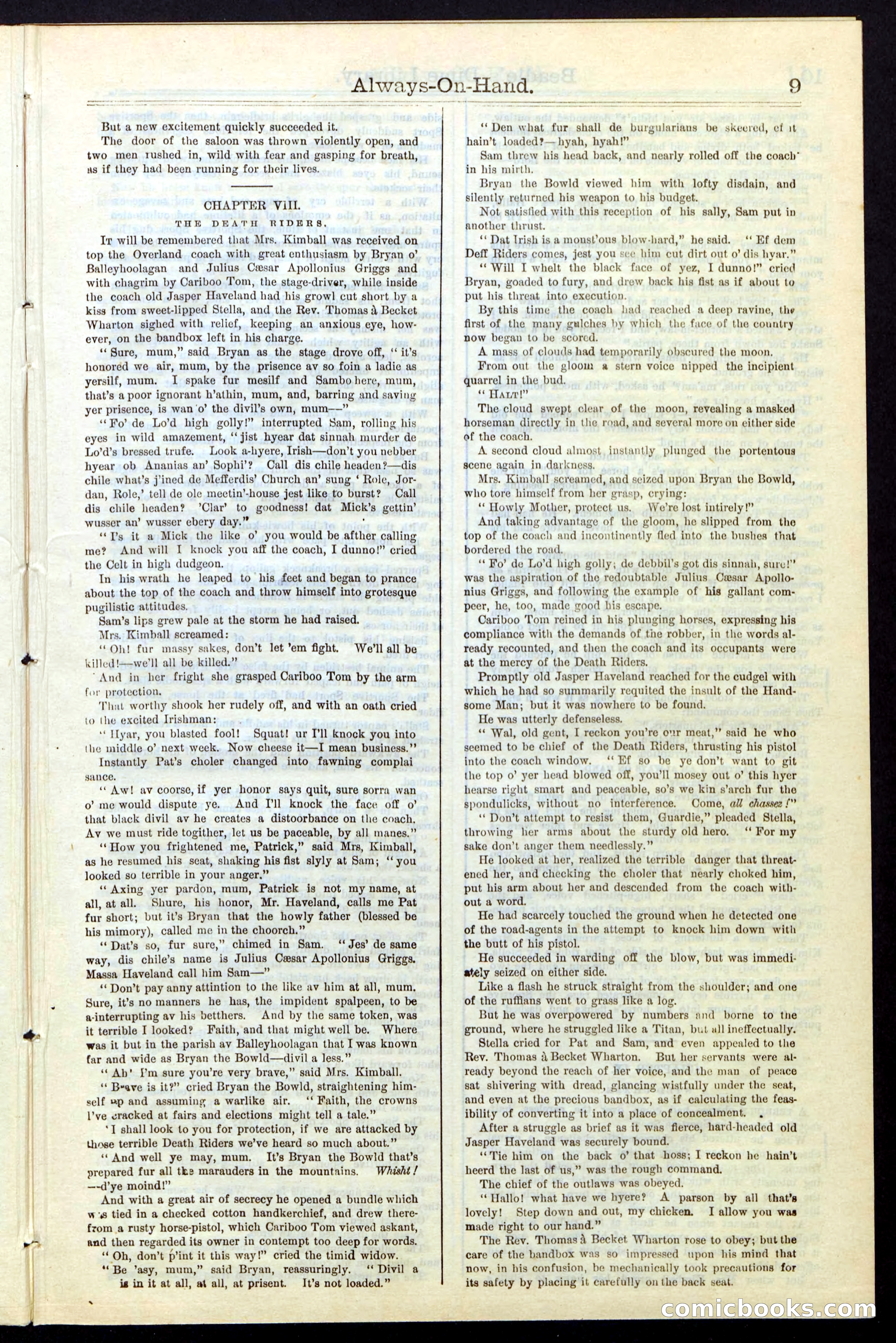 Beadle's New York Dime Library, No. 54 — page 9 of 32
