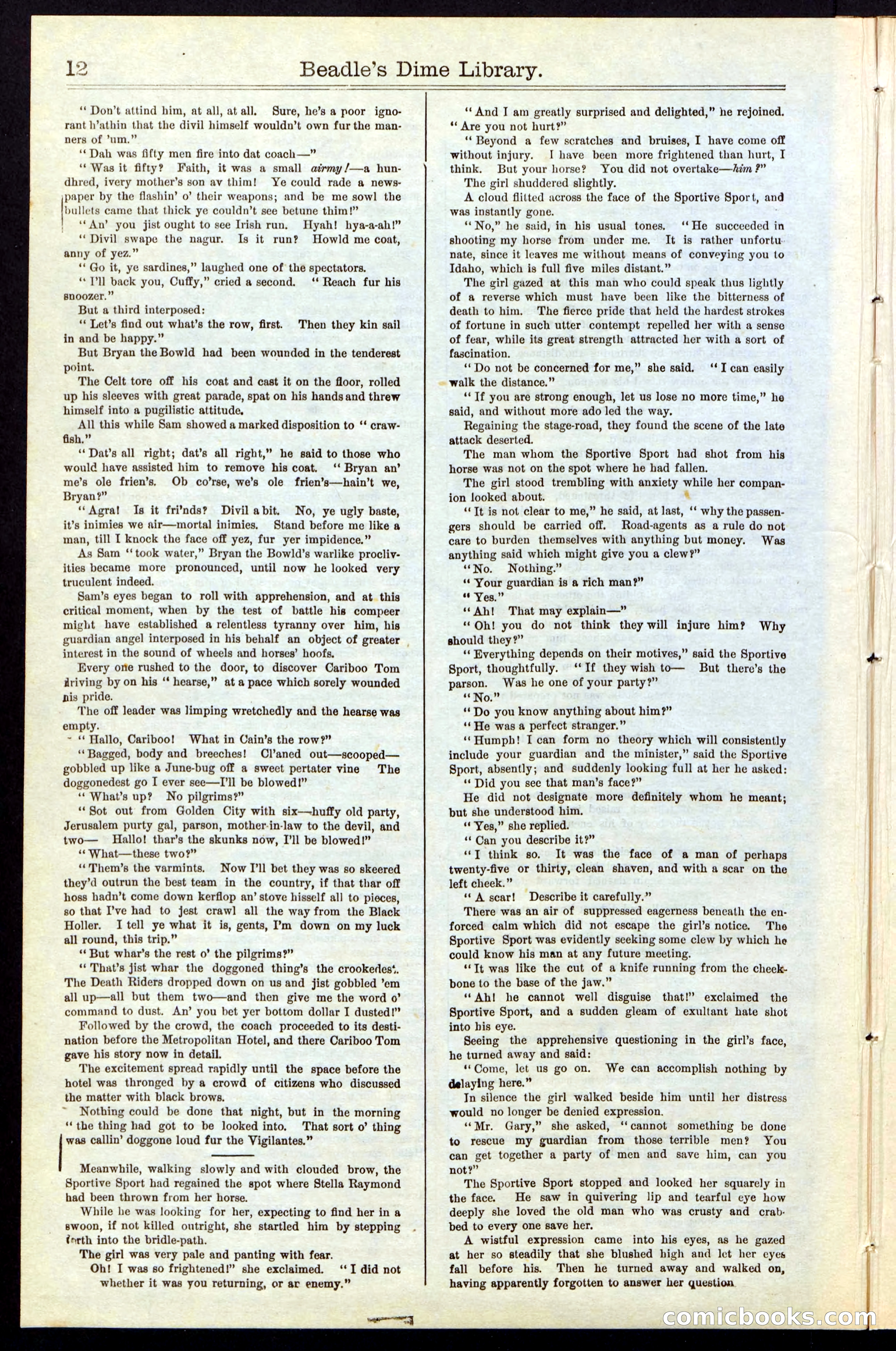 Beadle's New York Dime Library, No. 54 — page 12 of 32