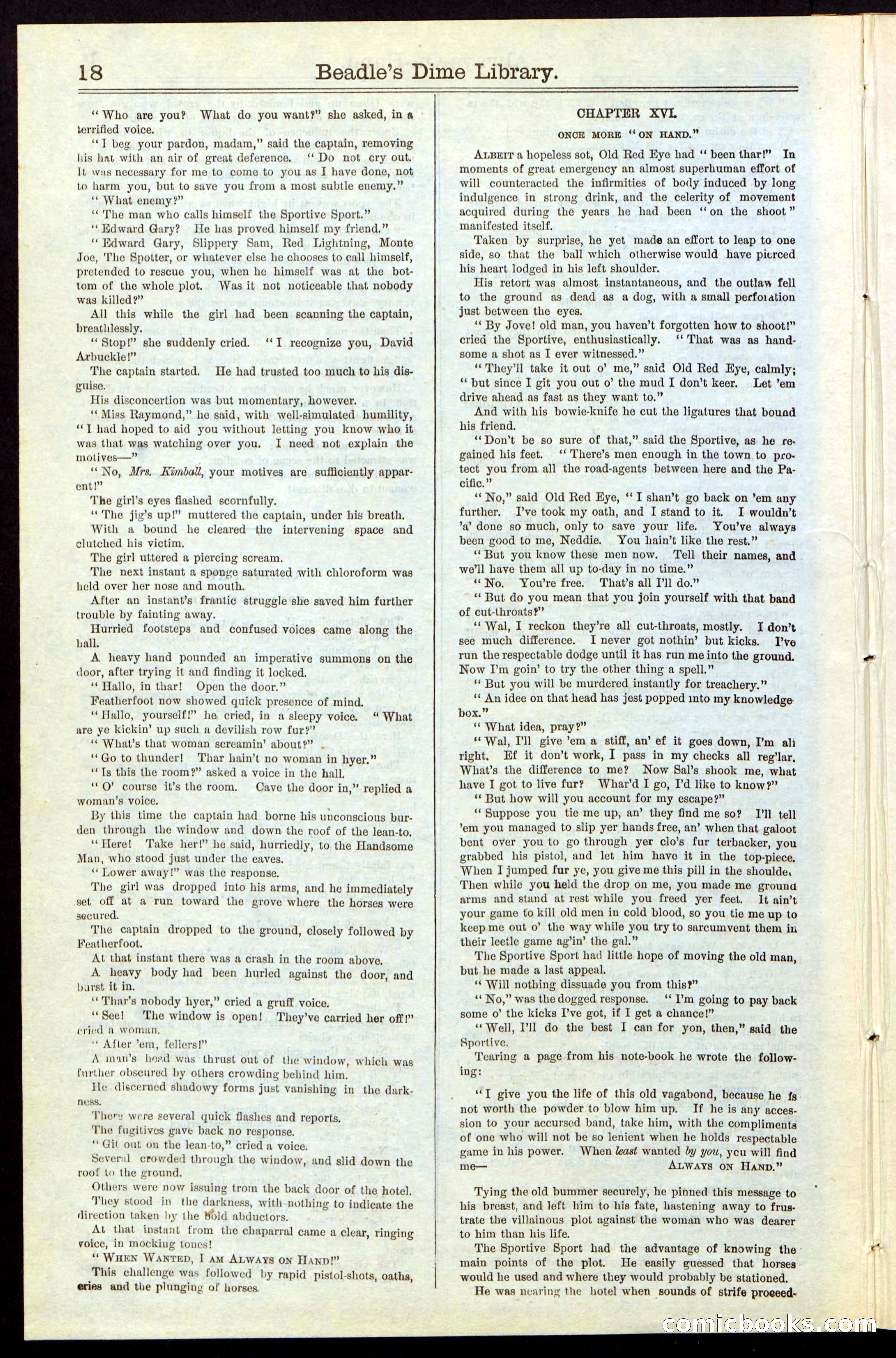 Beadle's New York Dime Library, No. 54 — page 18 of 32